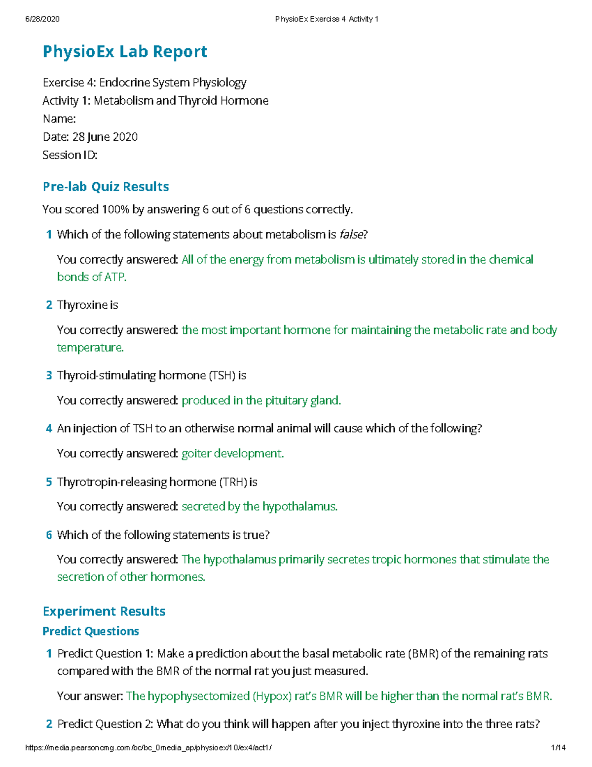 Physio Ex Exercise 4 Activity 1 - PhysioEx Lab Report Experiment ...