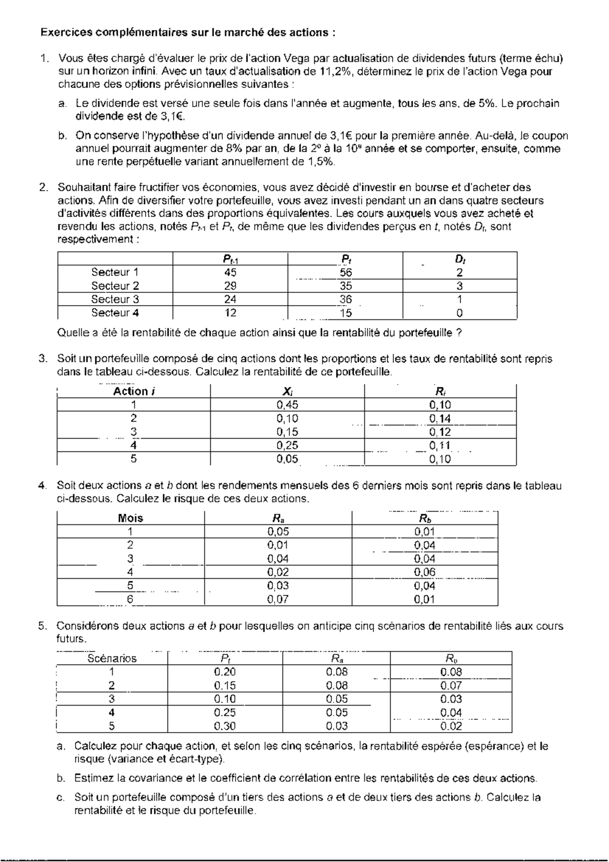 Exercices complémentaires partie 2c - Mathématiques Financières - Studocu