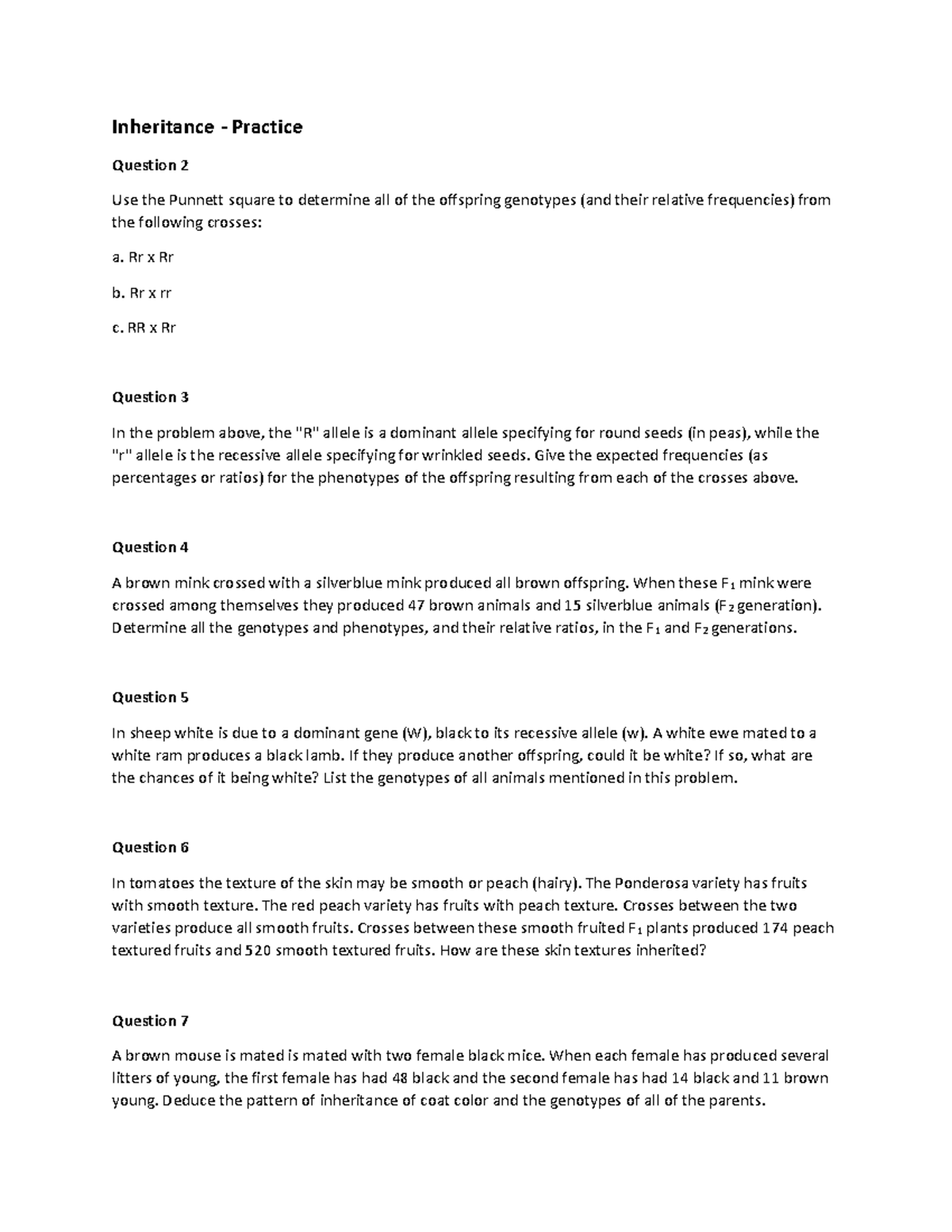 Inheritance - Practice - Inheritance - Practice Question 2 Use the ...