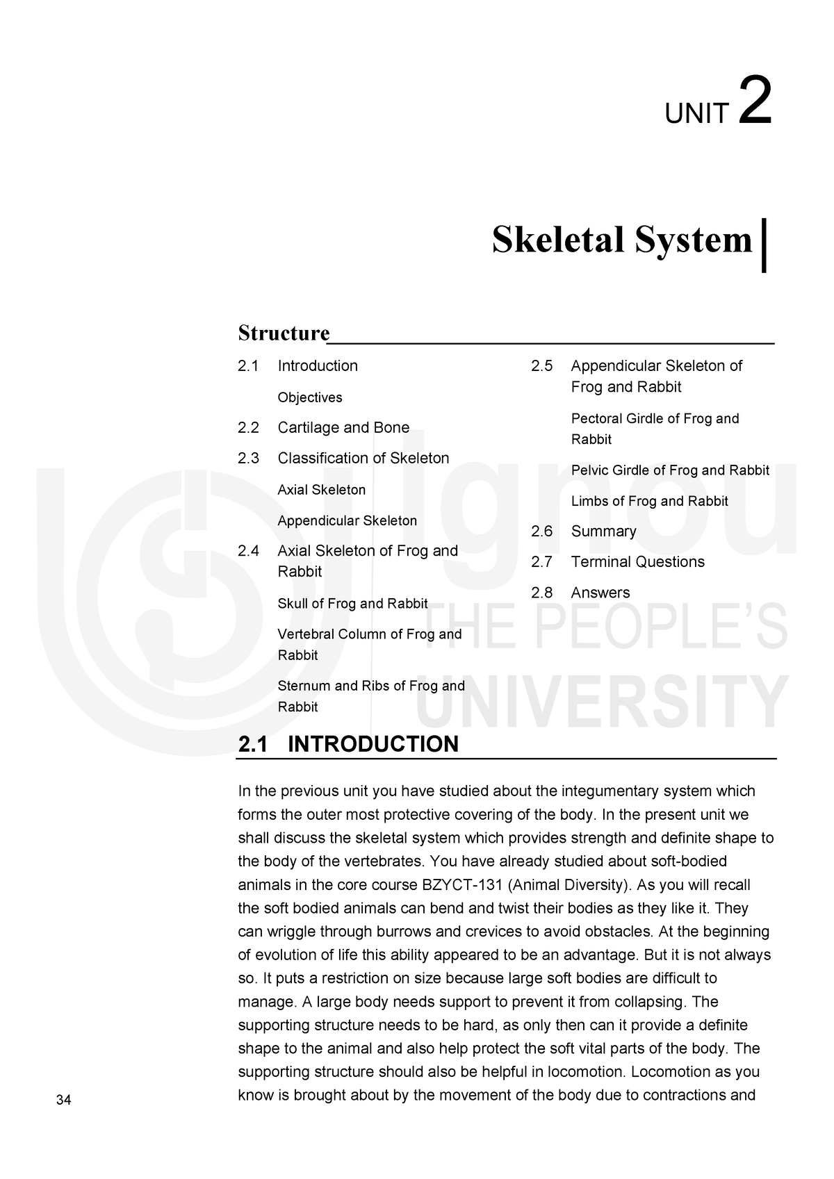 Unit 2 Skeletal System - Lecture Notes - Block 1 Comparative Anatomy Of ...