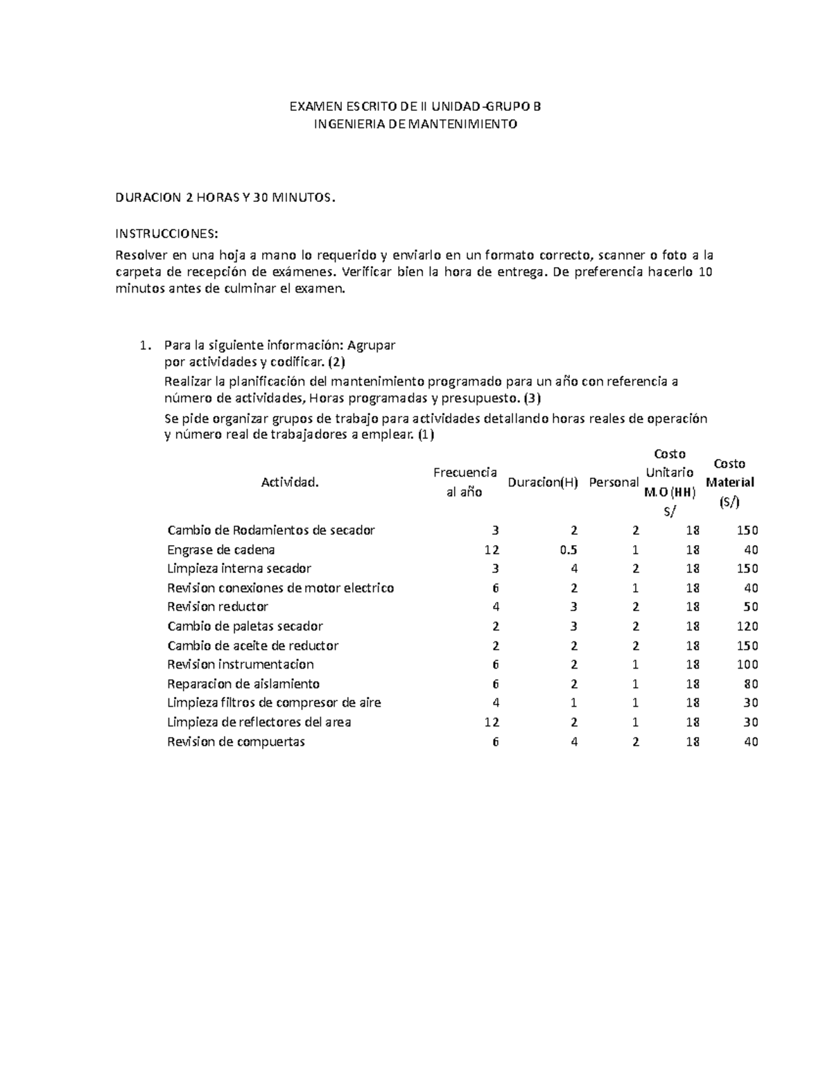 Examen II Unidad-2021-1 Grupo B - EXAMEN ESCRITO DE II UNIDAD-GRUPO B ...