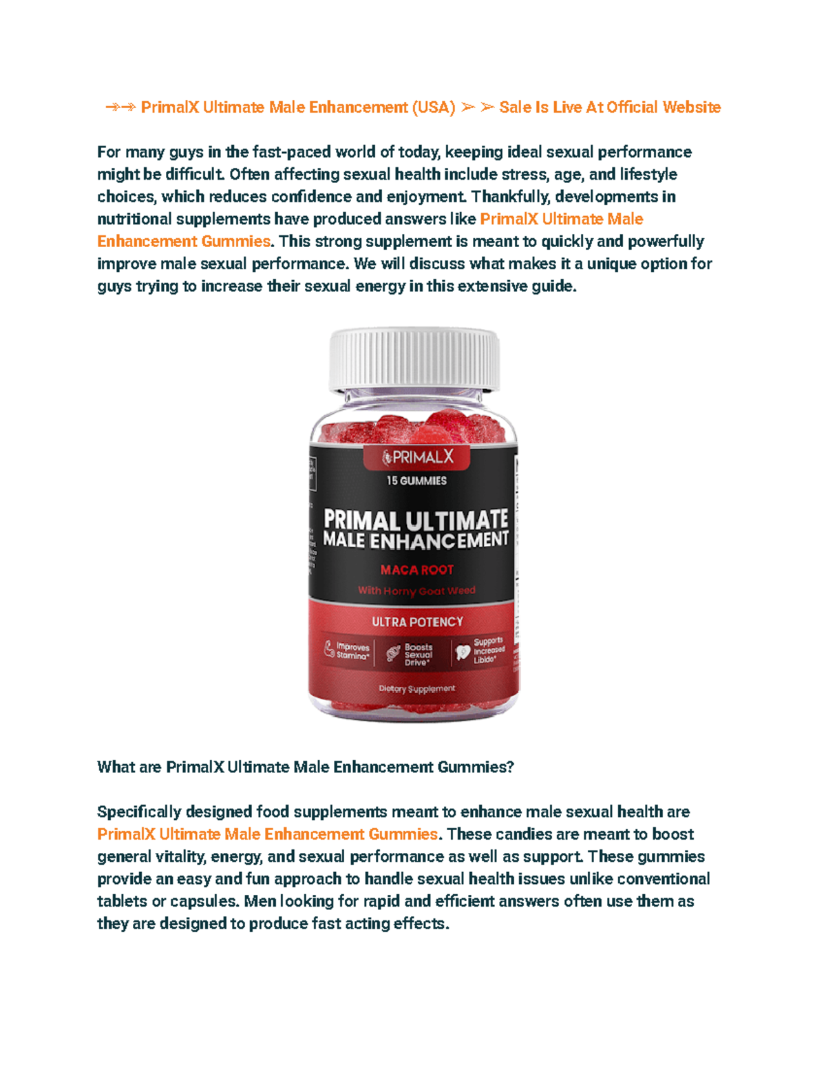 Primal X Ultimate Male Enhancement Gummies Officials - PrimalX Ultimate ...