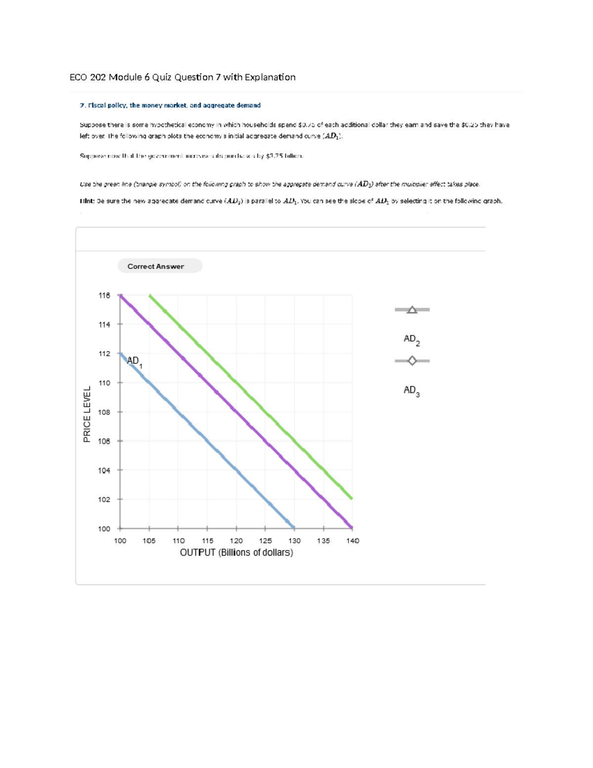 ECO 202 Module 6 Quiz Question 7 With Explanation - ECO202 - ECO 202 ...