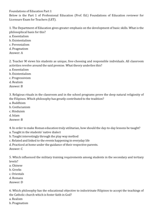 MC Exam - 15 Items - N/A - I. Multiple Choice Direction: Read and ...