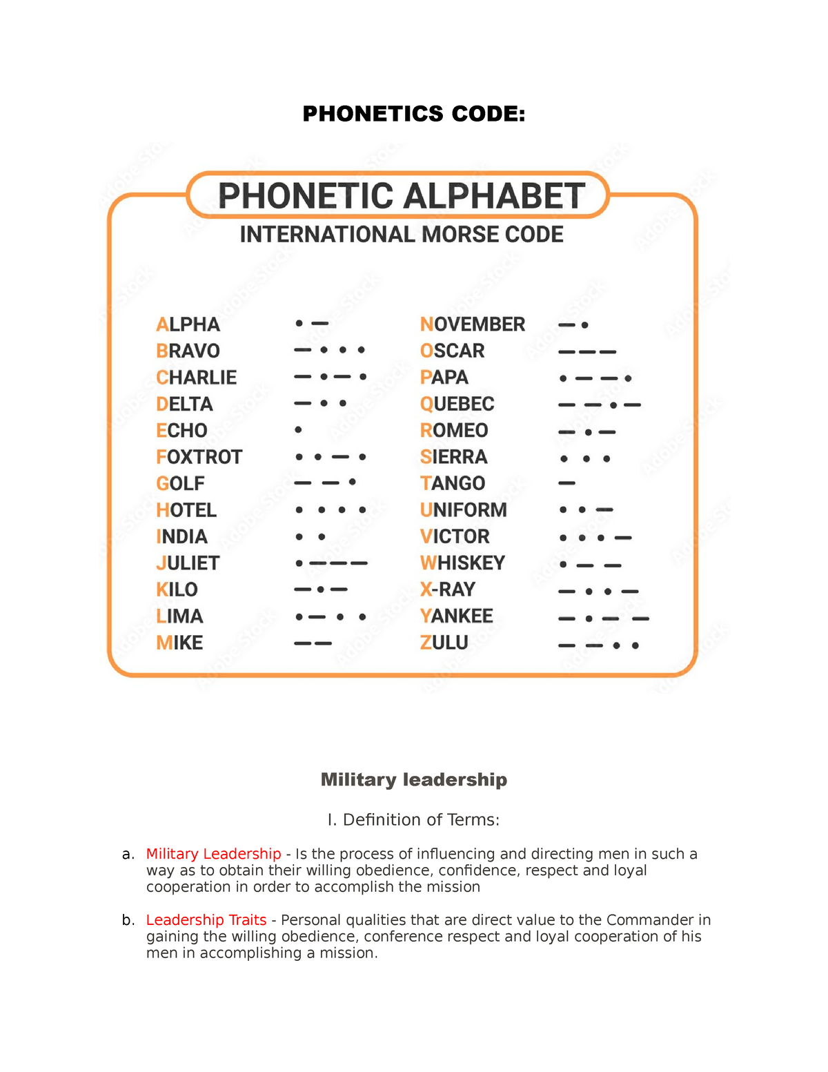 NSTP ROTC Pointers FOR 2022 - PHONETICS CODE: Military leadership I ...