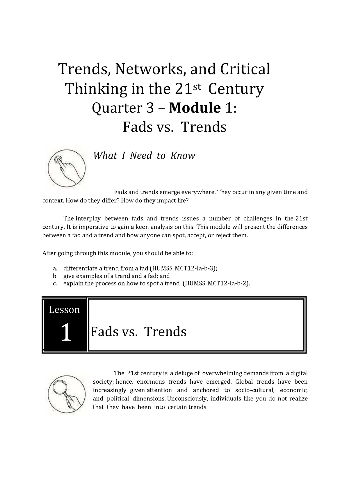 trends networks and critical thinking quarter 2 module 1 pdf