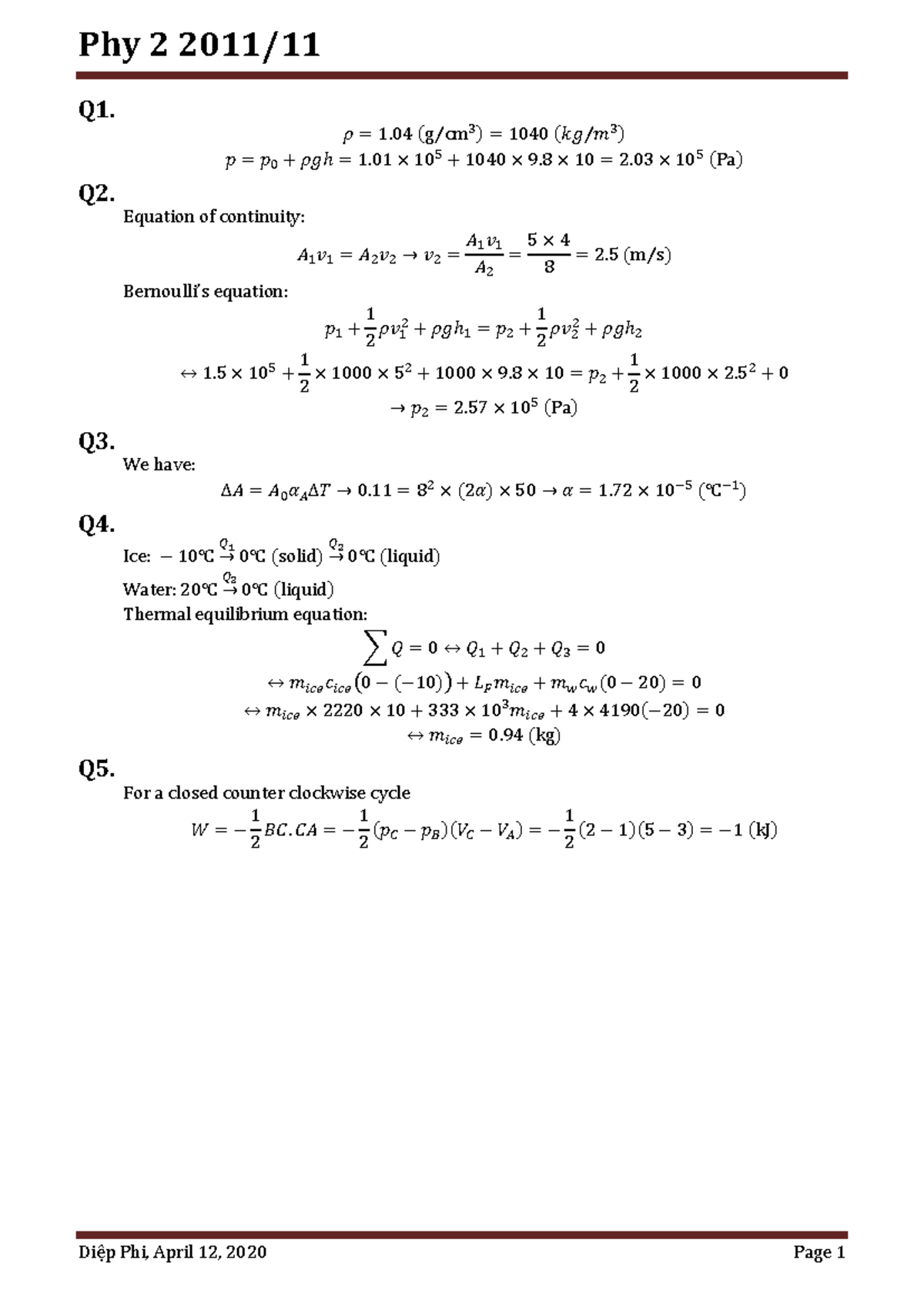 Phy 2 2011 11 - notes - Computer Science - Phy 2 2011/ Diệp Phi, April ...