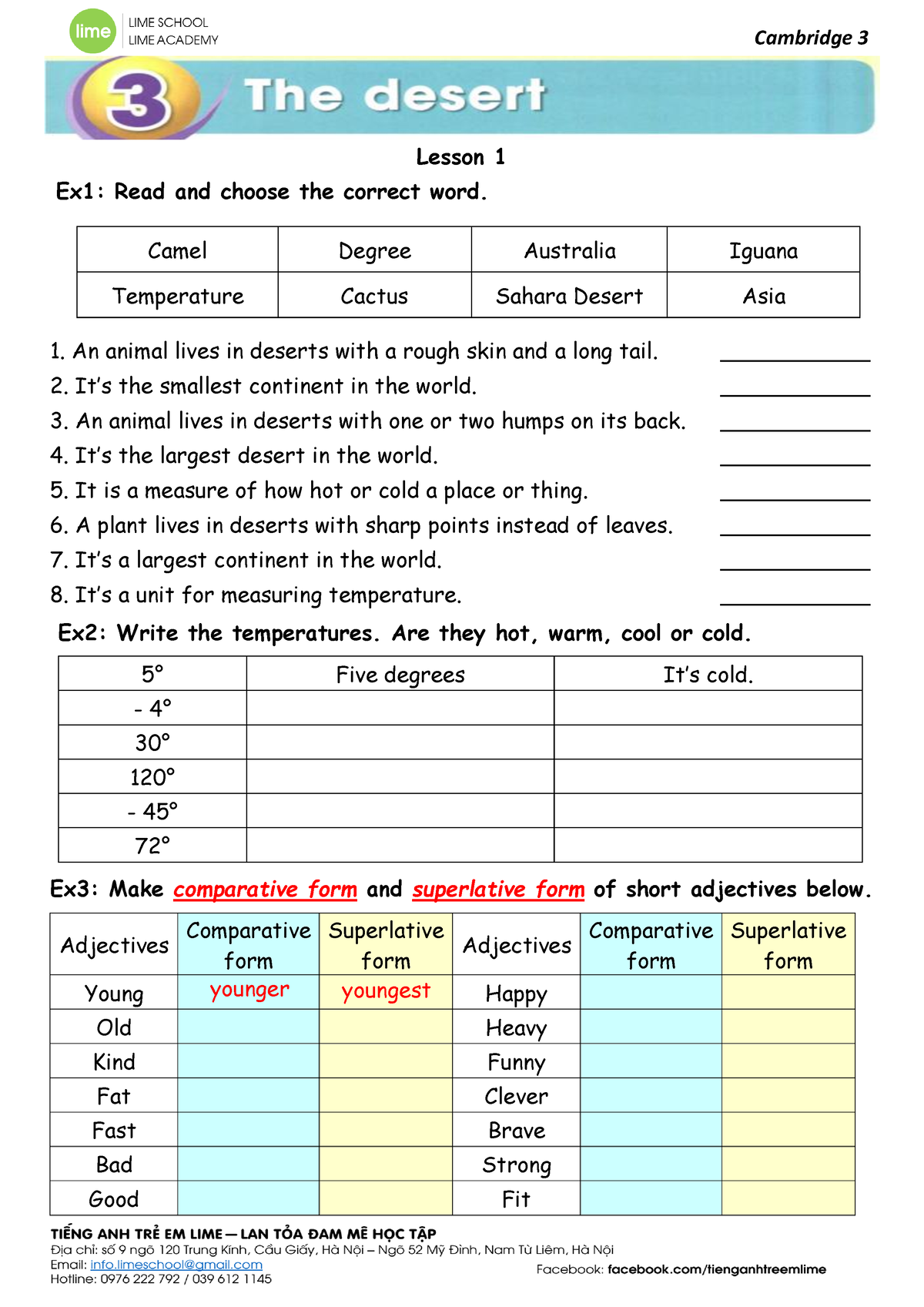 Cam3 - Unit 3 - L1 - Some Exercises - Cambridge 3 Lesson 1 Ex1: Read ...