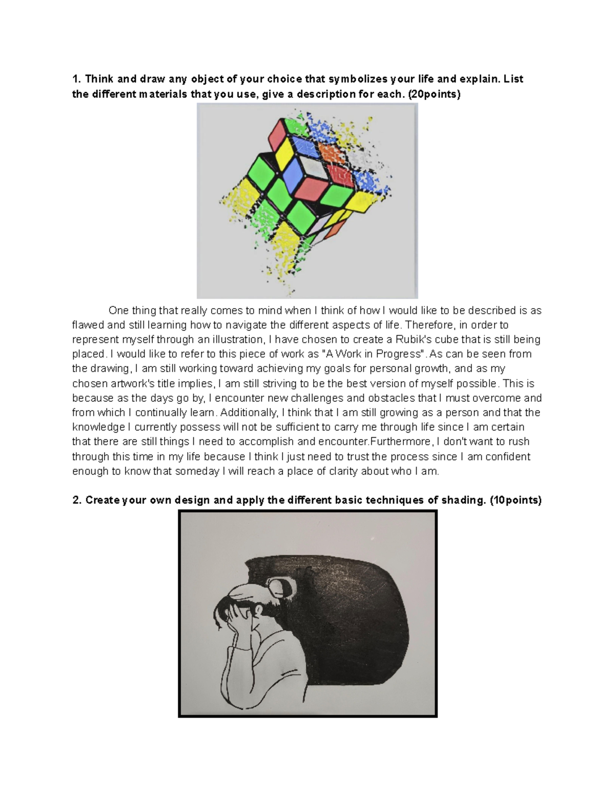Lesson 1 - answers - 1. Think and draw any object of your choice that ...