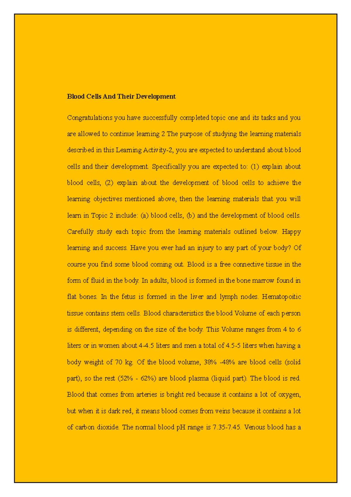 My Lecture Notes Biology - Blood Cells And Their Development - Blood ...