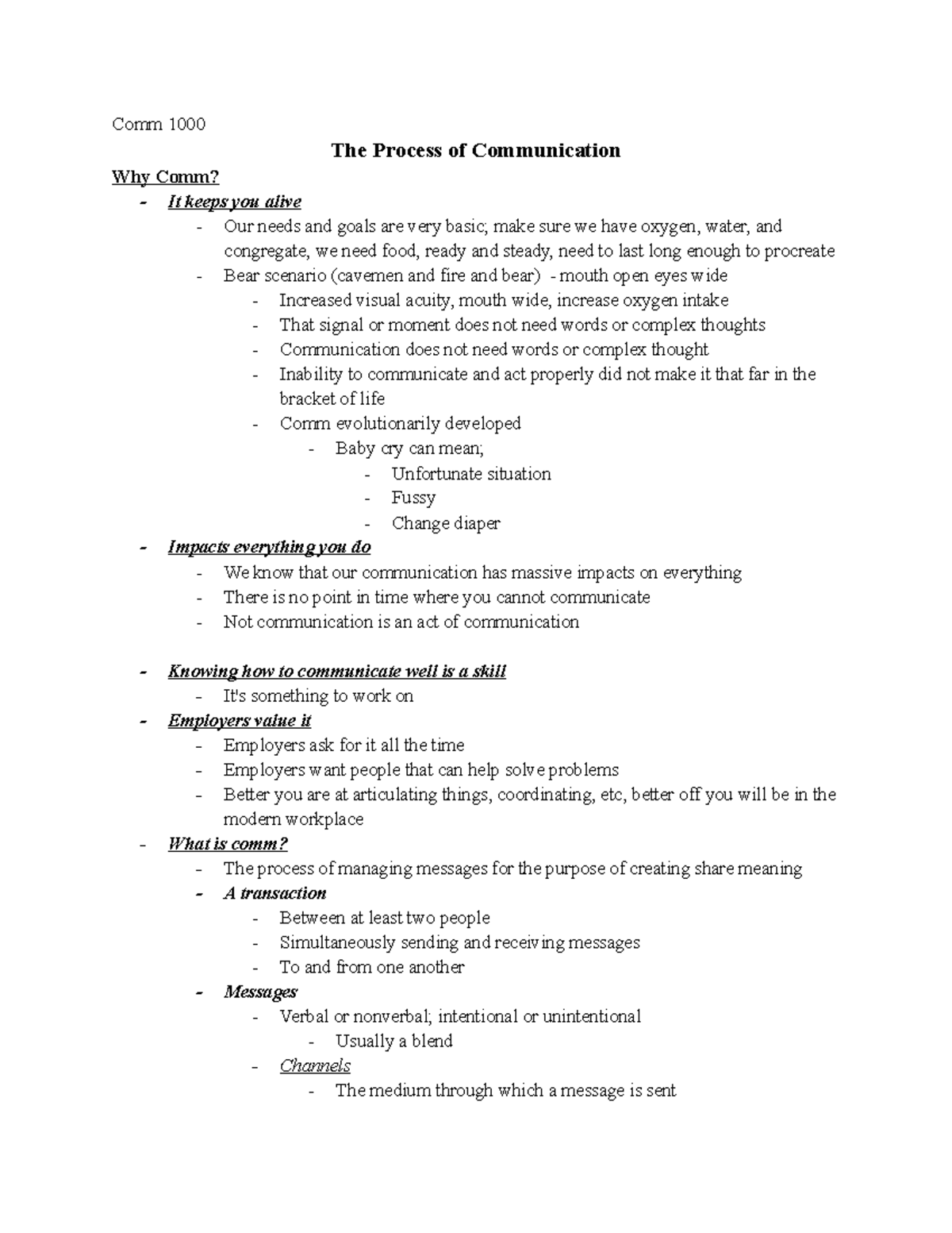 Comm 1000 - Cognitive Science UCONN Steven Steph - Comm 1000 The ...