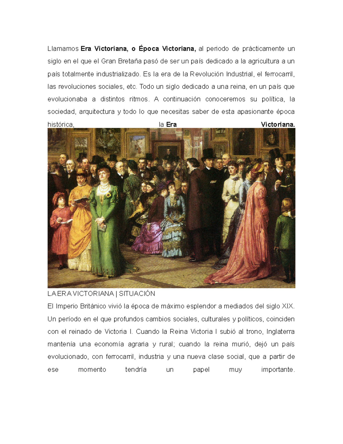 Era victoriana Nota A Llamamos Era Victoriana, o Época Victoriana