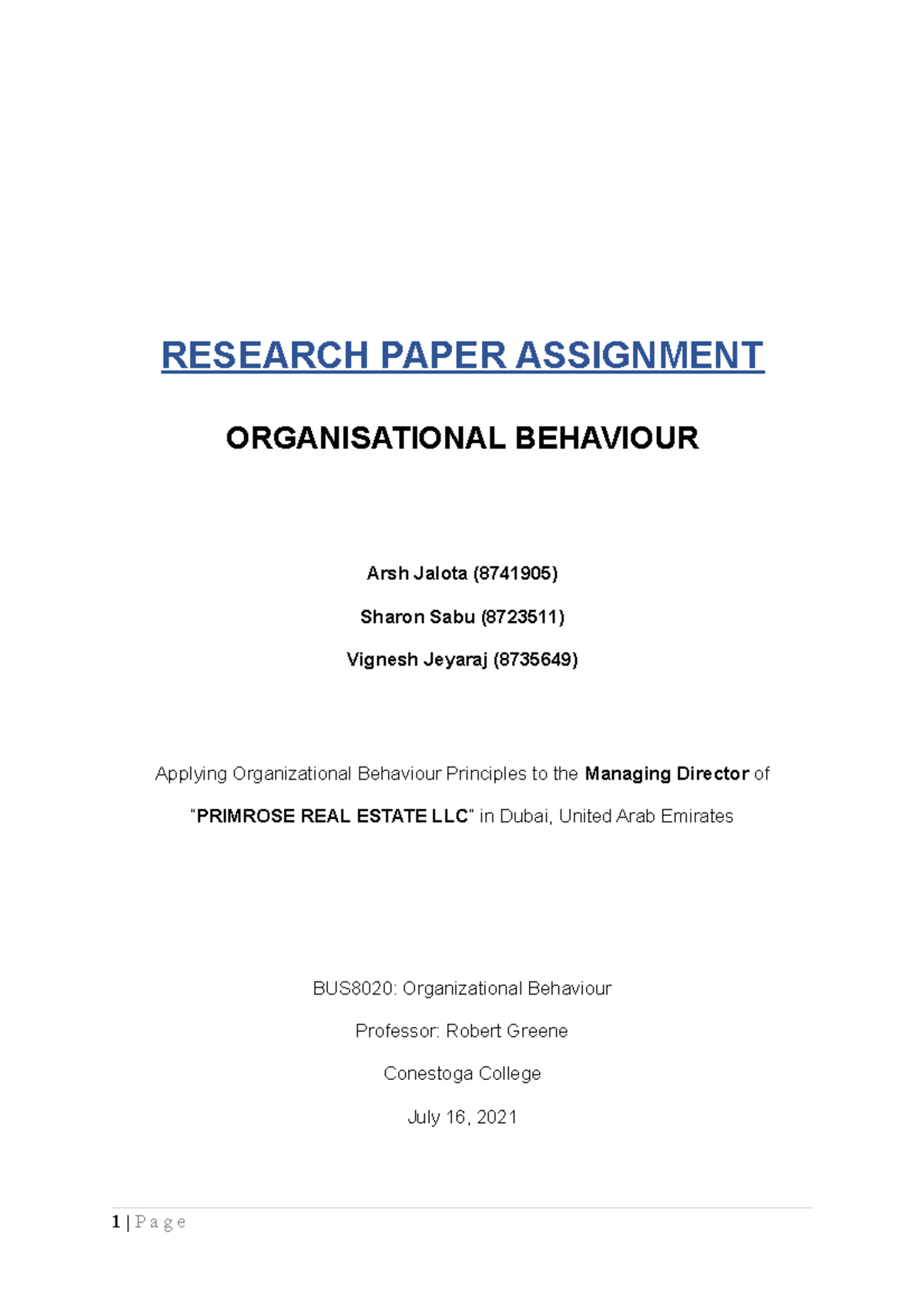 real estate research papers