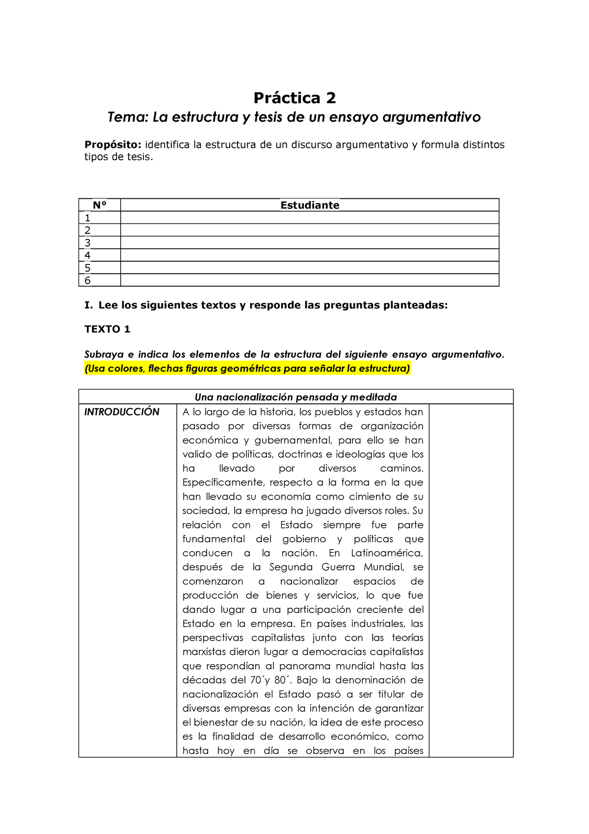 Práctica 2 - Para Qu Puedas Copiar - Práctica 2 Tema: La Estructura Y ...