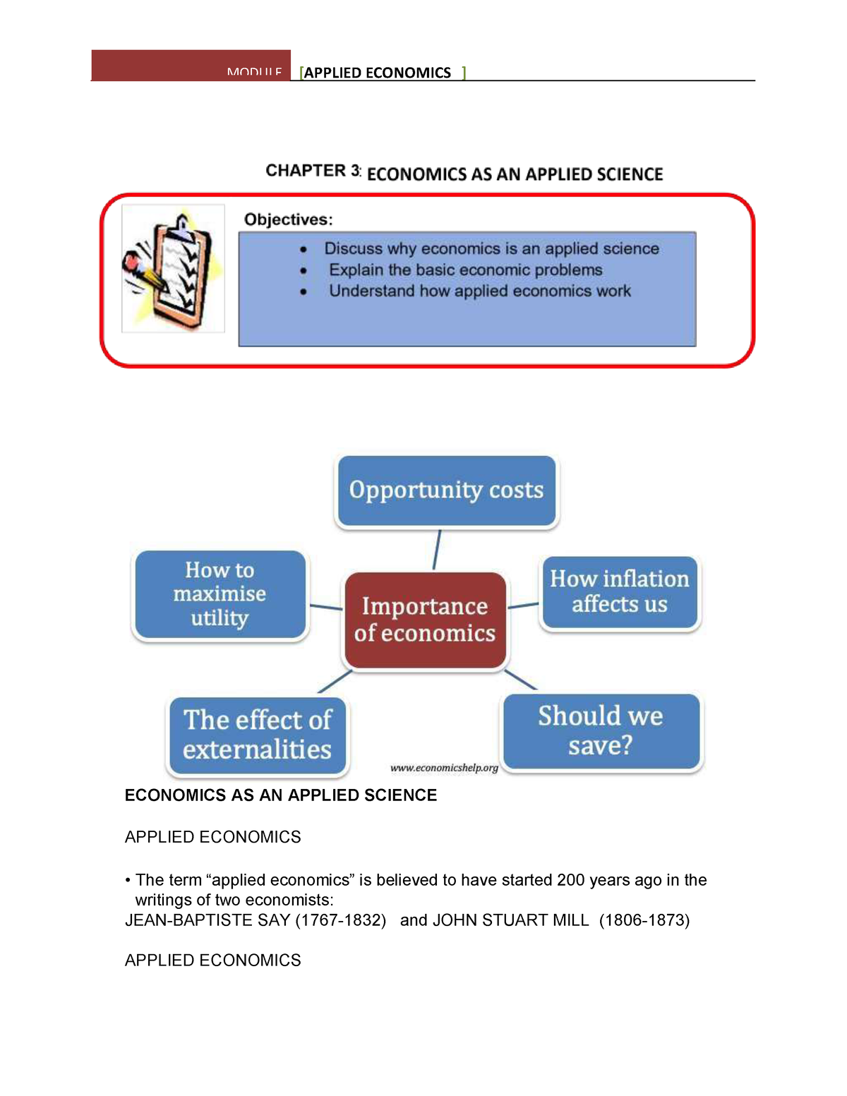 applied economics assignment