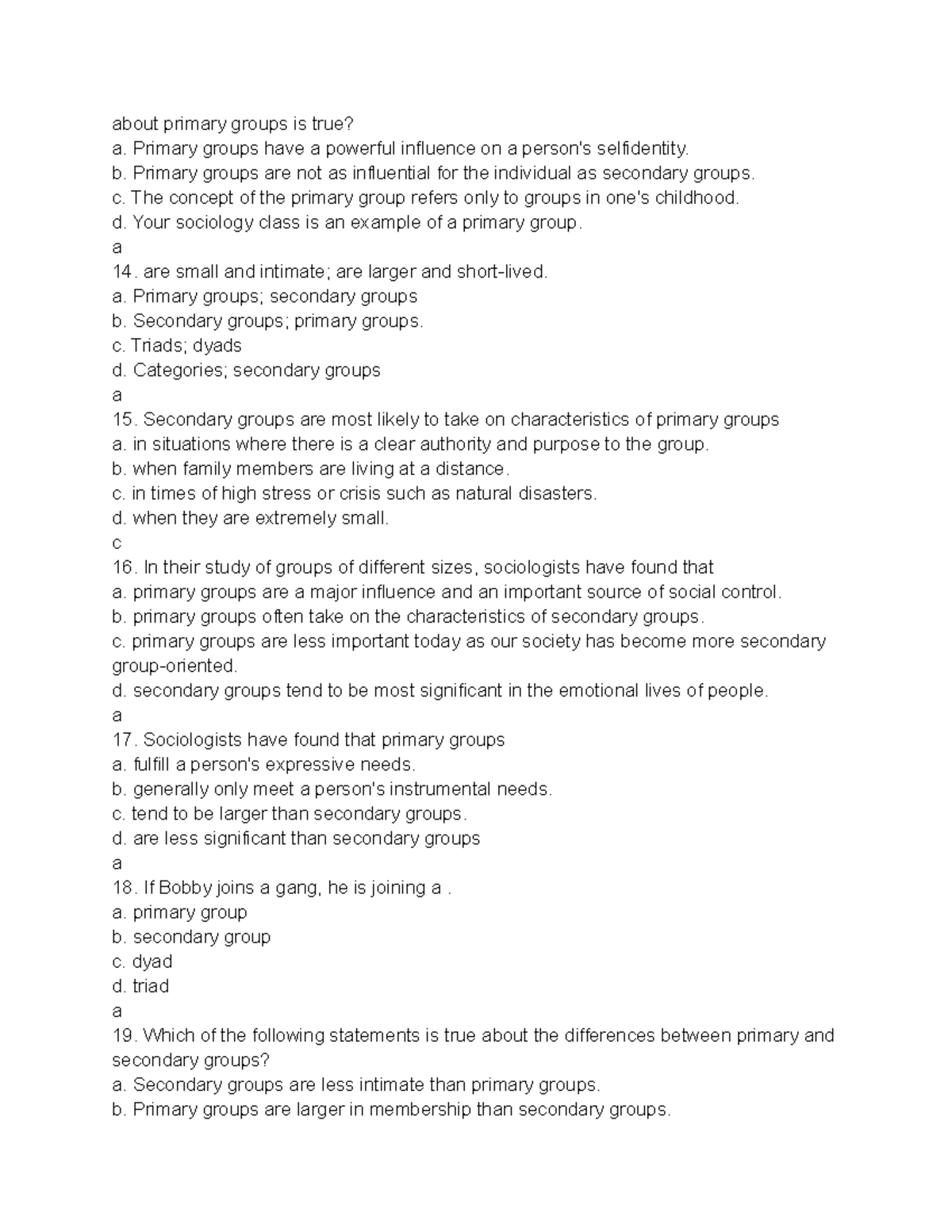 A soci 65 Definitions and notes taken directly from lecture. about