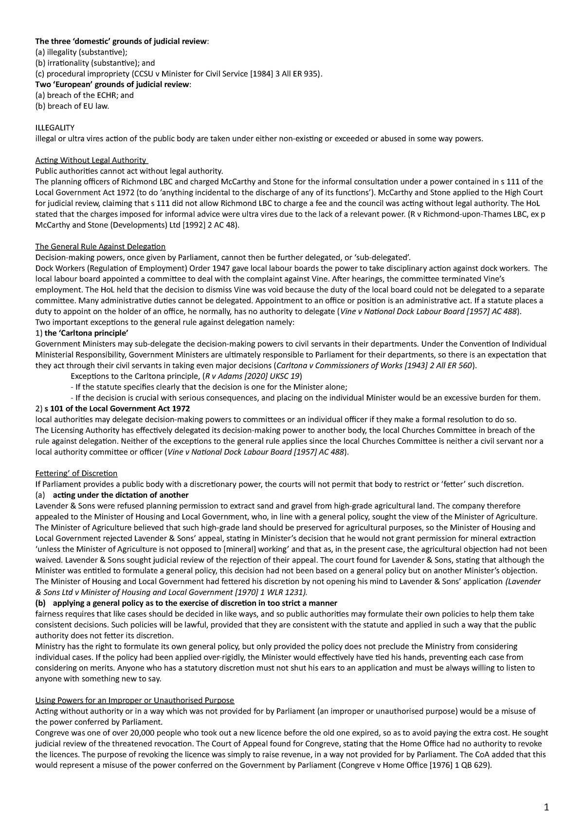 Unit 2-1 Revision notes. J Review - Grounds - The three ‘domestic ...