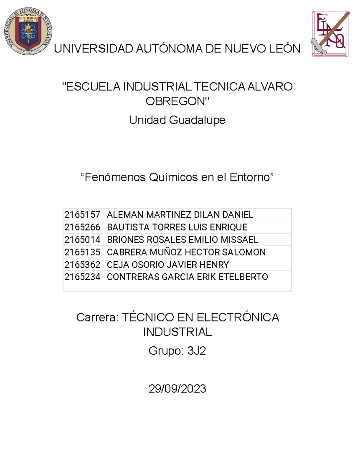 Eq - viene todo la evidencia 2 de FQEE - UNIVERSIDAD AUTÓNOMA DE NUEVO ...