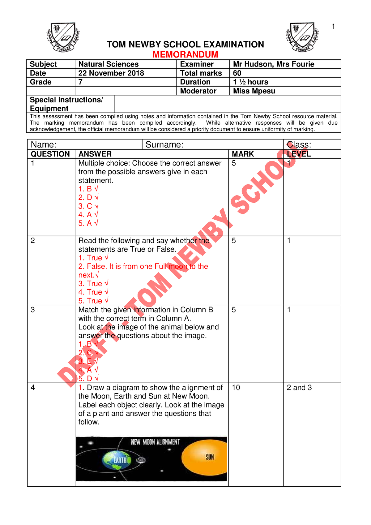 Grade 7 NS Memorandum November 2018 Watermark - TOM NEWBY SCHOOL ...