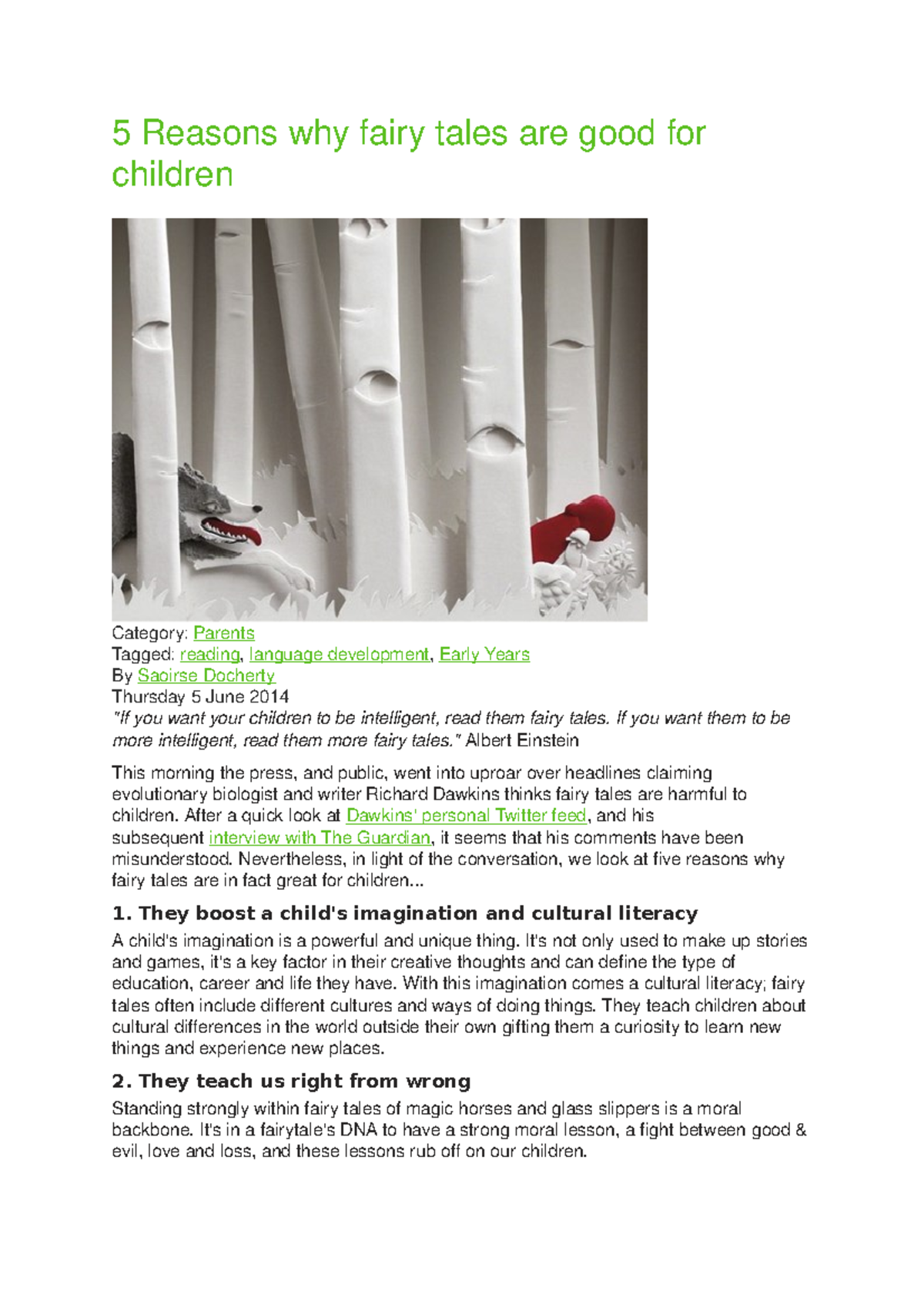 Reasons Why Fairy Tales Are Good For Children