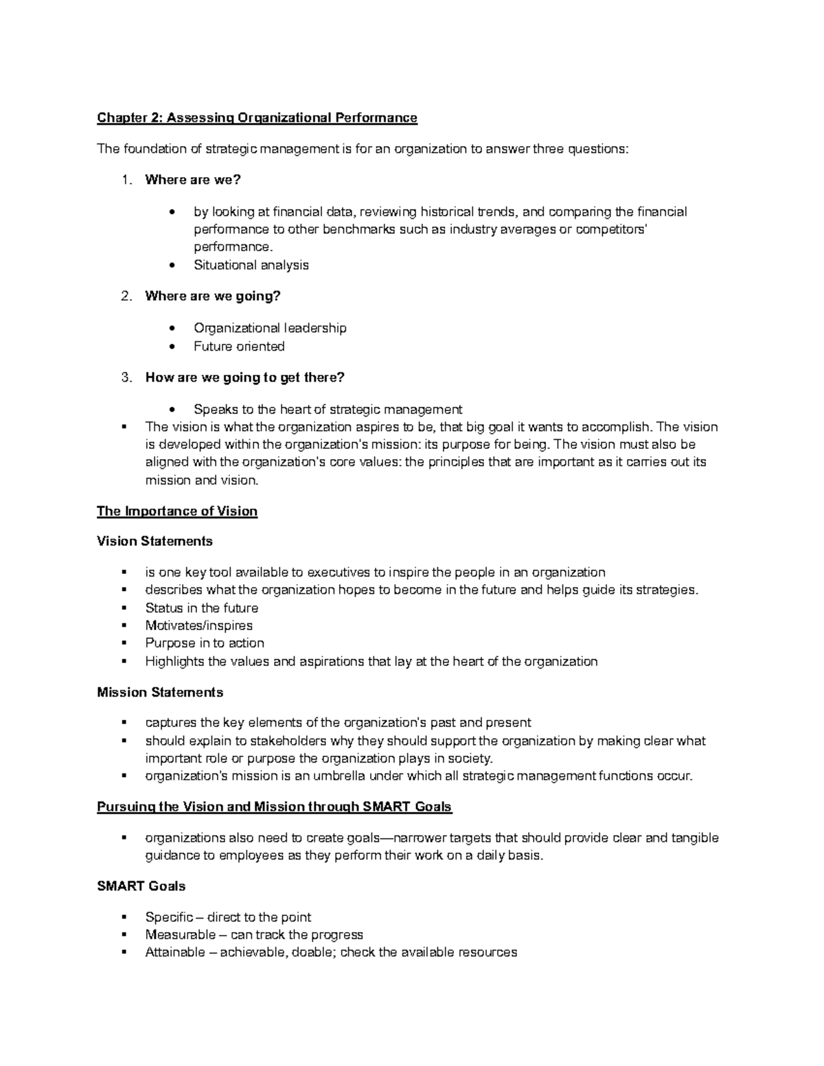 Chapter 2 Assessing Organizational Perforamnce - Chapter 2: Assessing ...