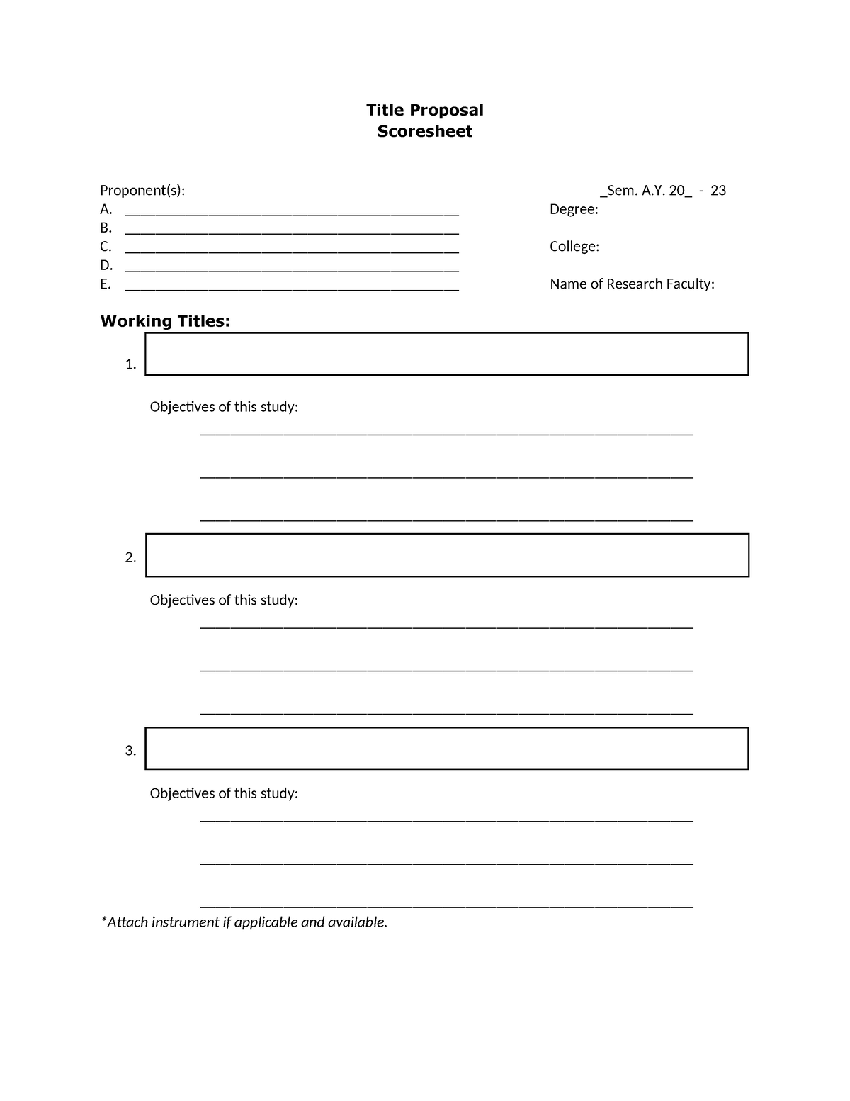 Title-Proposal-Scoresheet - Title Proposal Scoresheet Proponent(s): Sem ...