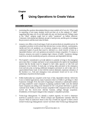 Operations Management Processes And Supply Chains (test Bank) Chapter1 ...