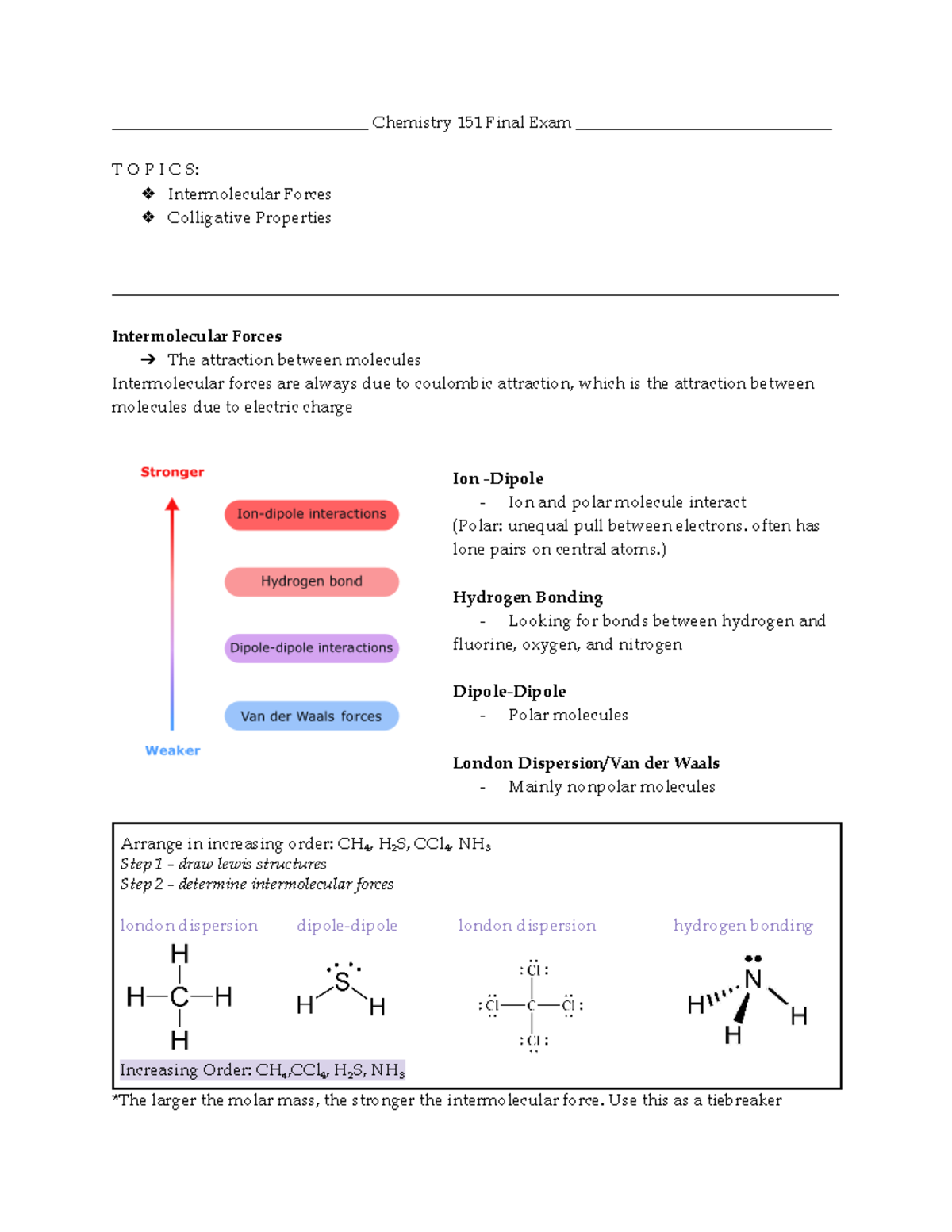 Chem 151 Final Exam - ______________________________ Chemistry 151 ...