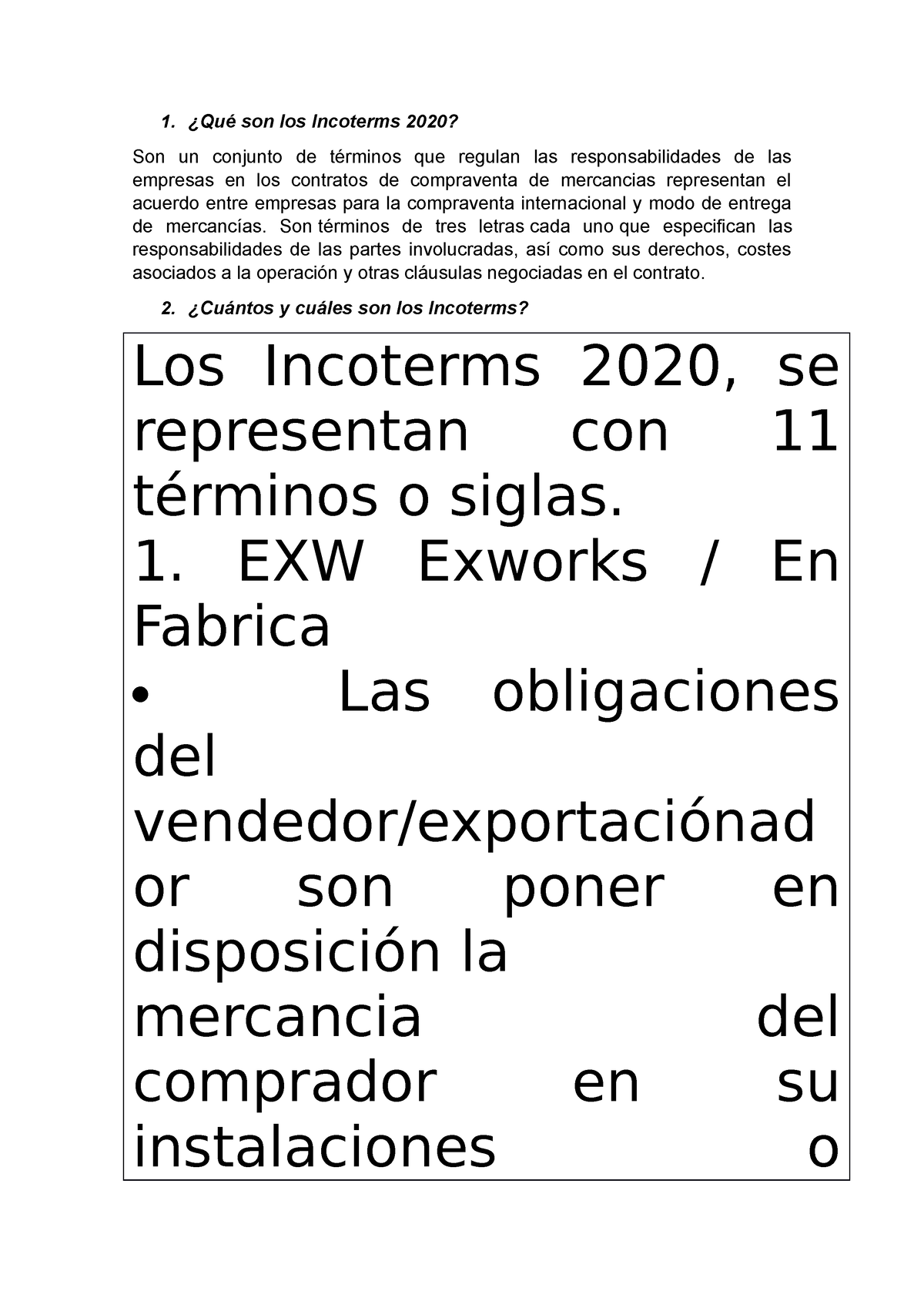 Foro Comercio Internacional 1 ¿qué Son Los Incoterms 2020 Son Un Conjunto De Términos Que 2072