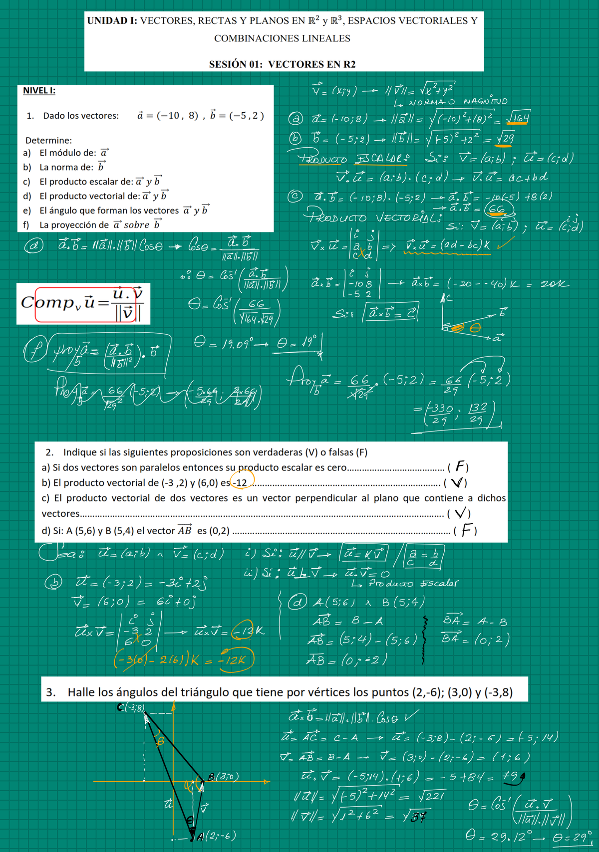 Sem 1 - Vectores - UNIDAD I: VECTORES, RECTAS Y PLANOS EN R2 y R3 ...