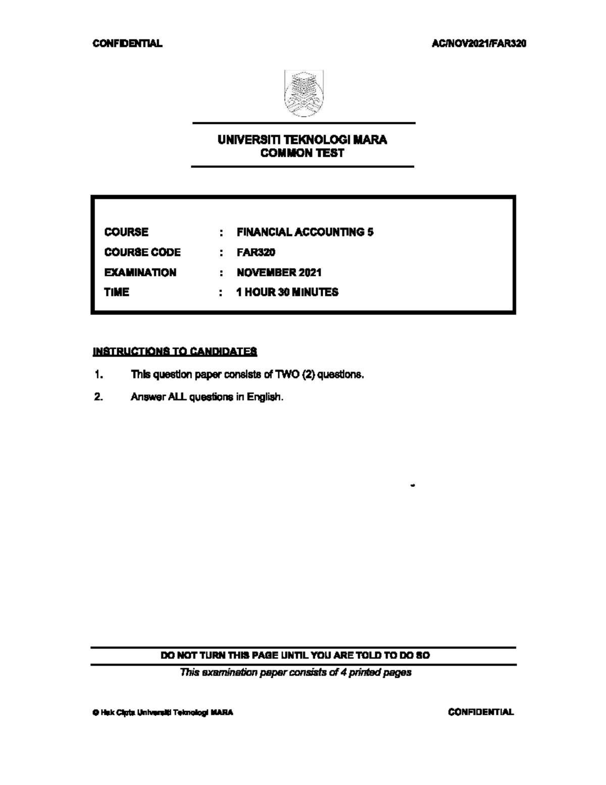 CT FAR320 NOV2021 QQ - Accounting - Studocu