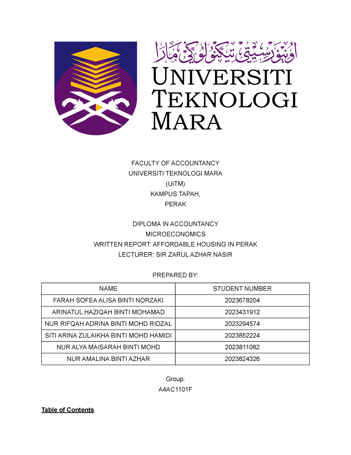 Affordable Housing IN Perak - FACULTY OF ACCOUNTANCY UNIVERSITI ...