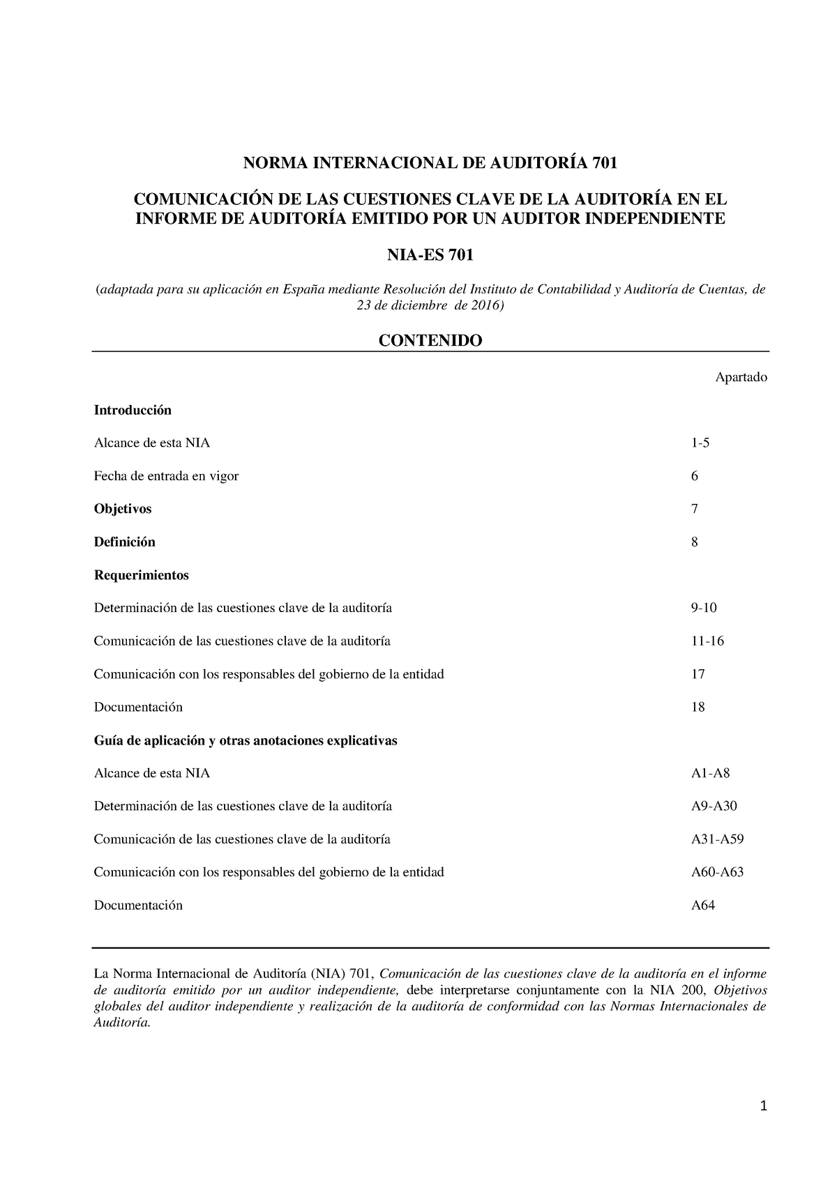 Nia 701 Nia 701 Norma Internacional De AuditorÍa 701 ComunicaciÓn