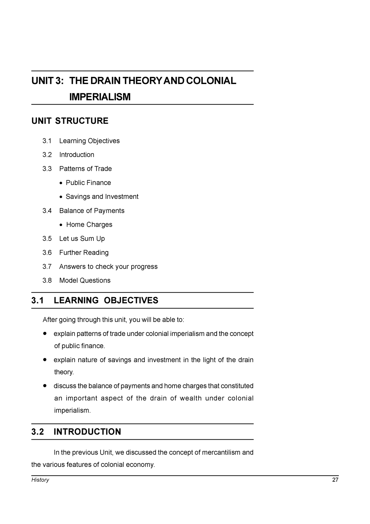 Unit-3 Drain Theory - Mercantilism and Colonial Economy Unit 3 UNIT 3 ...