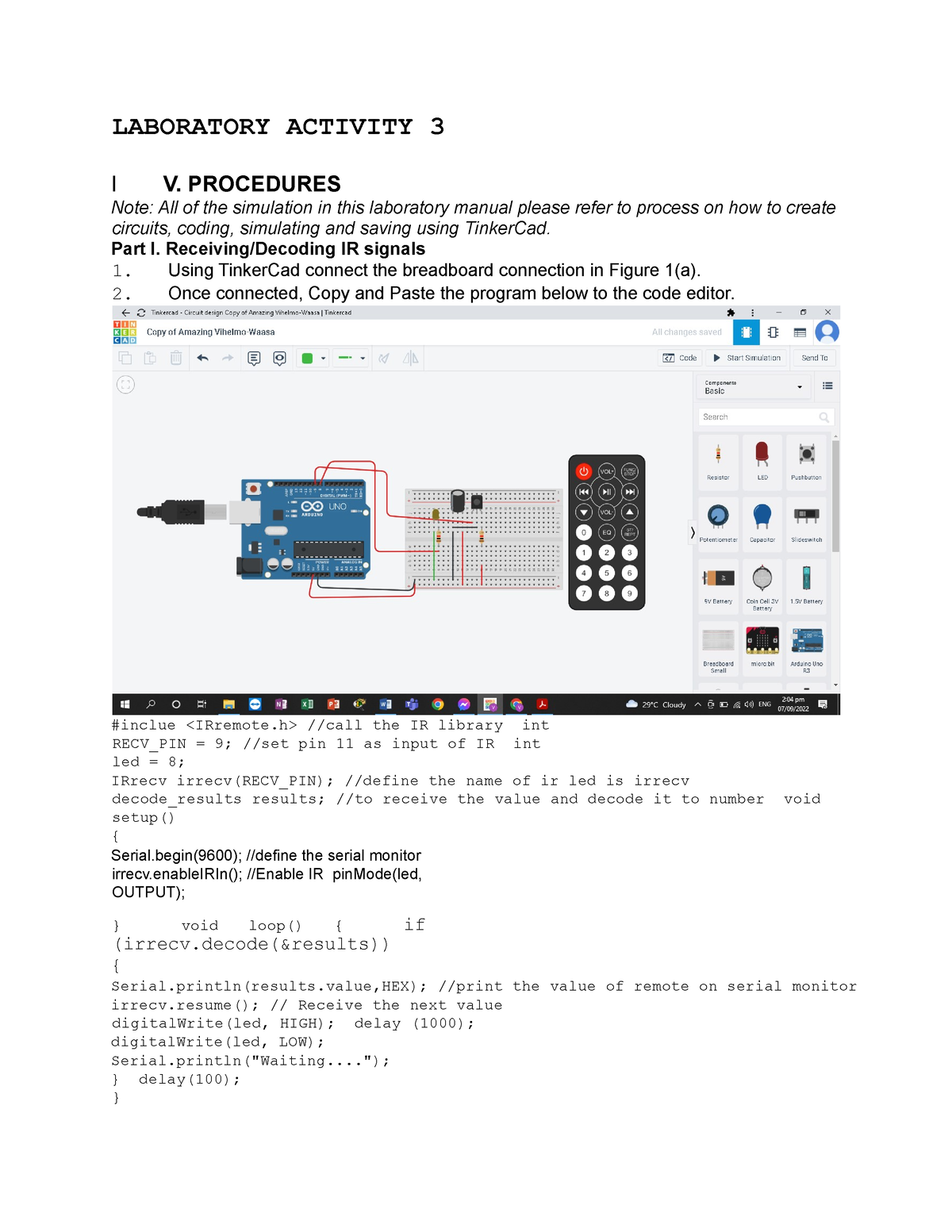 Embedded Systems Laboratory Activity 3 WITH Answers - LABORATORY ...