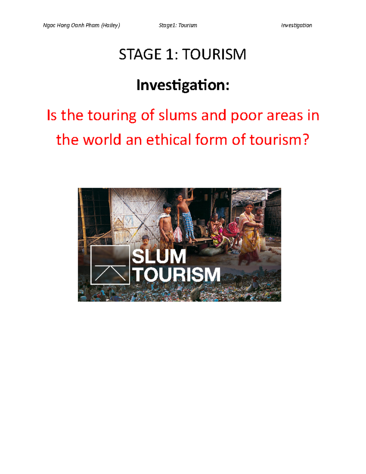 thesis slum tourism