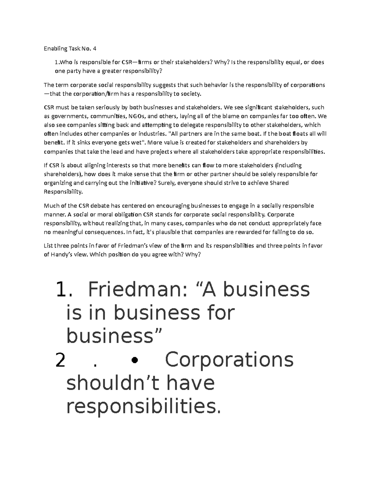 Enabling Task No 4-6 - Enabling Task No. 4 1 is responsible for CSR ...