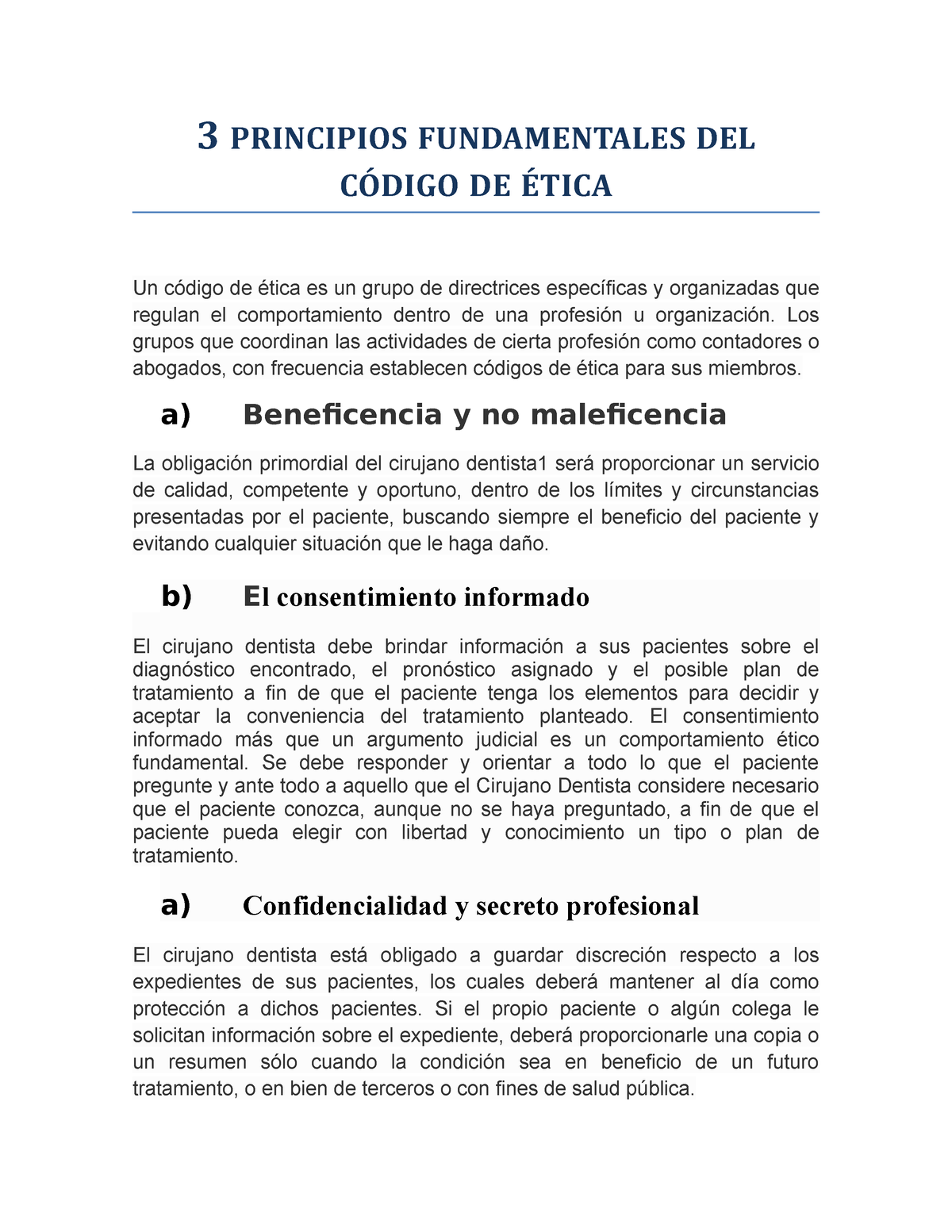 3 Principios Fundamentales Del Código De ética 3 Principios Fundamentales Del CÓdigo De Ética 3901