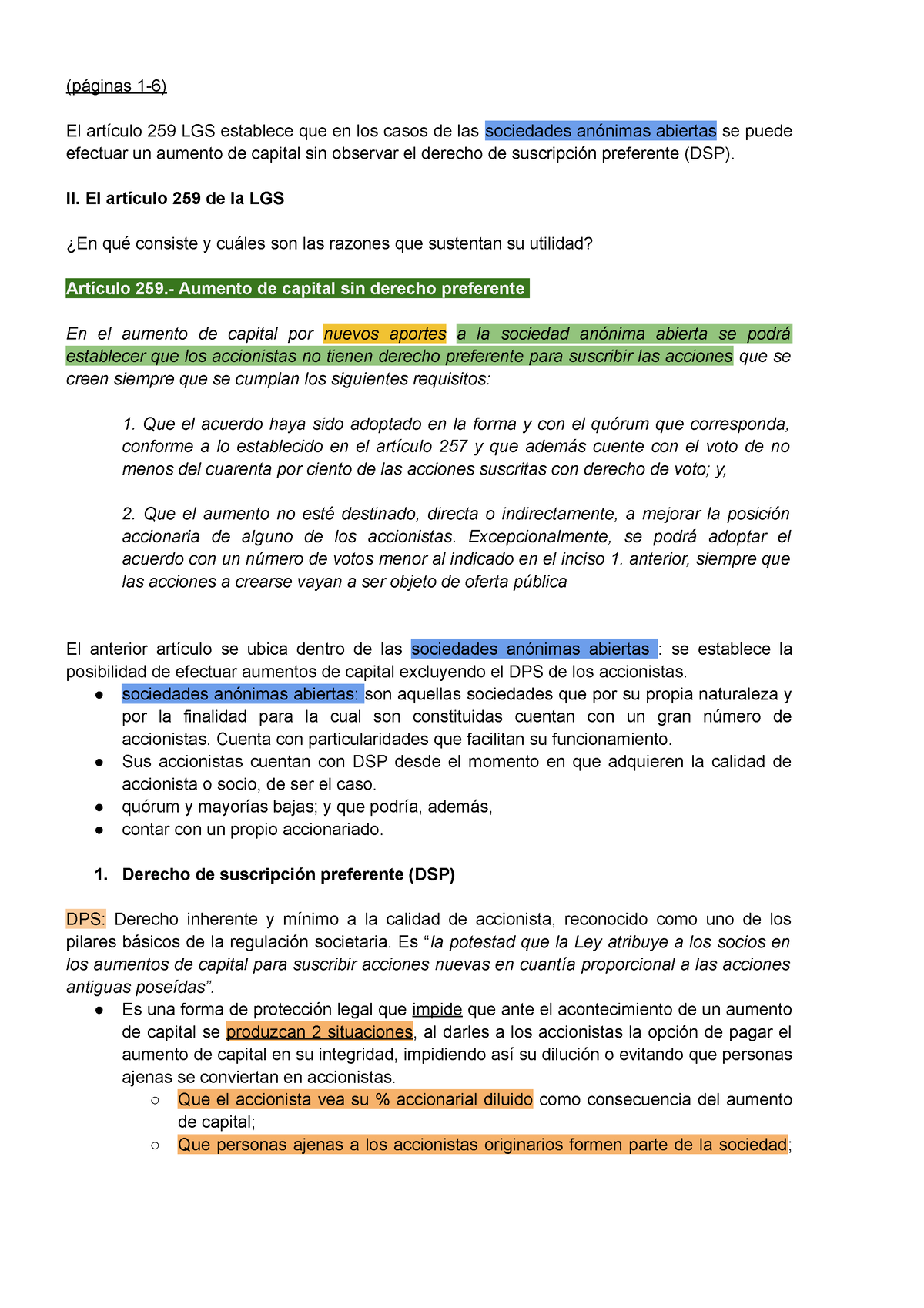 Aumento De Capital Sin Derecho A Suscripción Preferente - (páginas 1-6 ...