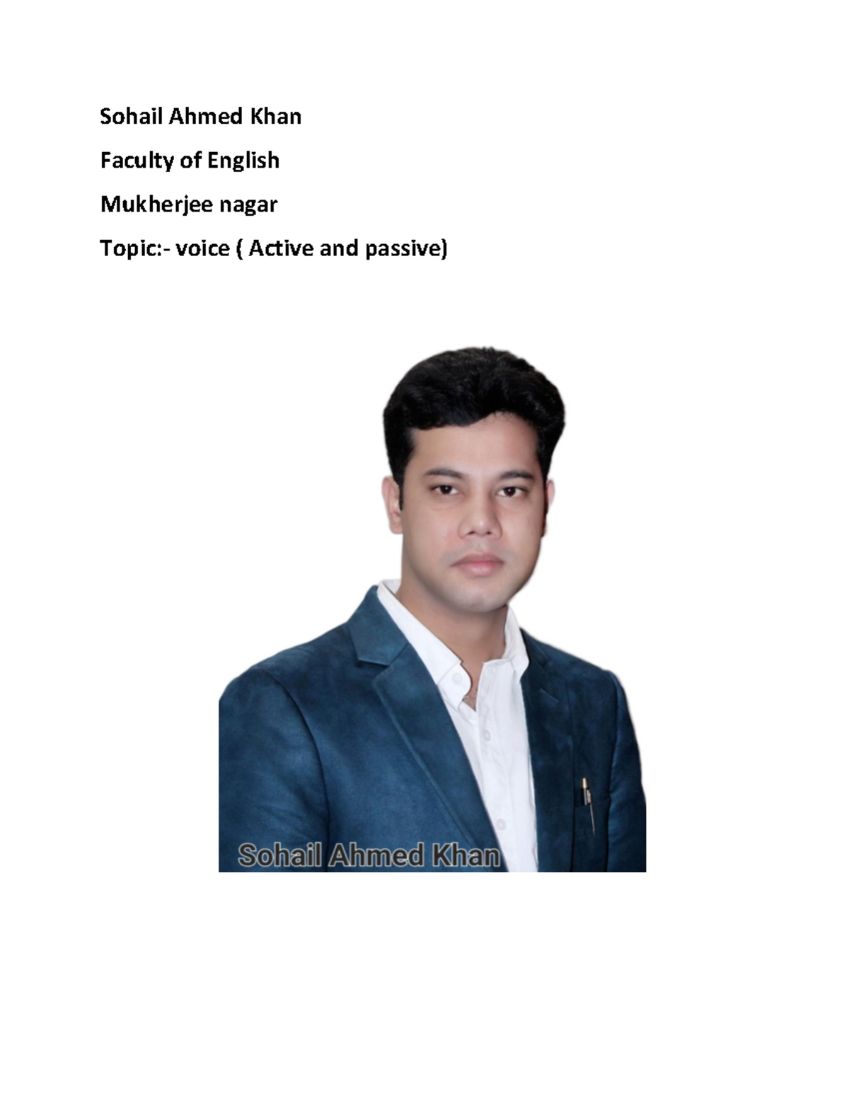 Transformation merged - Sohail Ahmed Khan Faculty of English Mukherjee ...