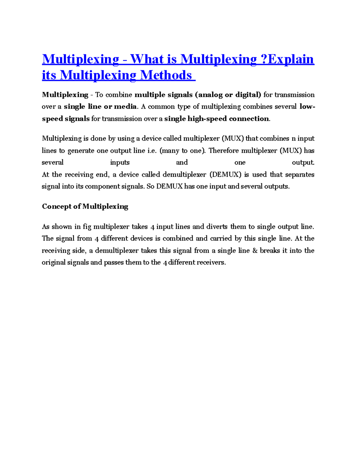 Multiplexing - This is mobile computing notes by computing .. It is ...