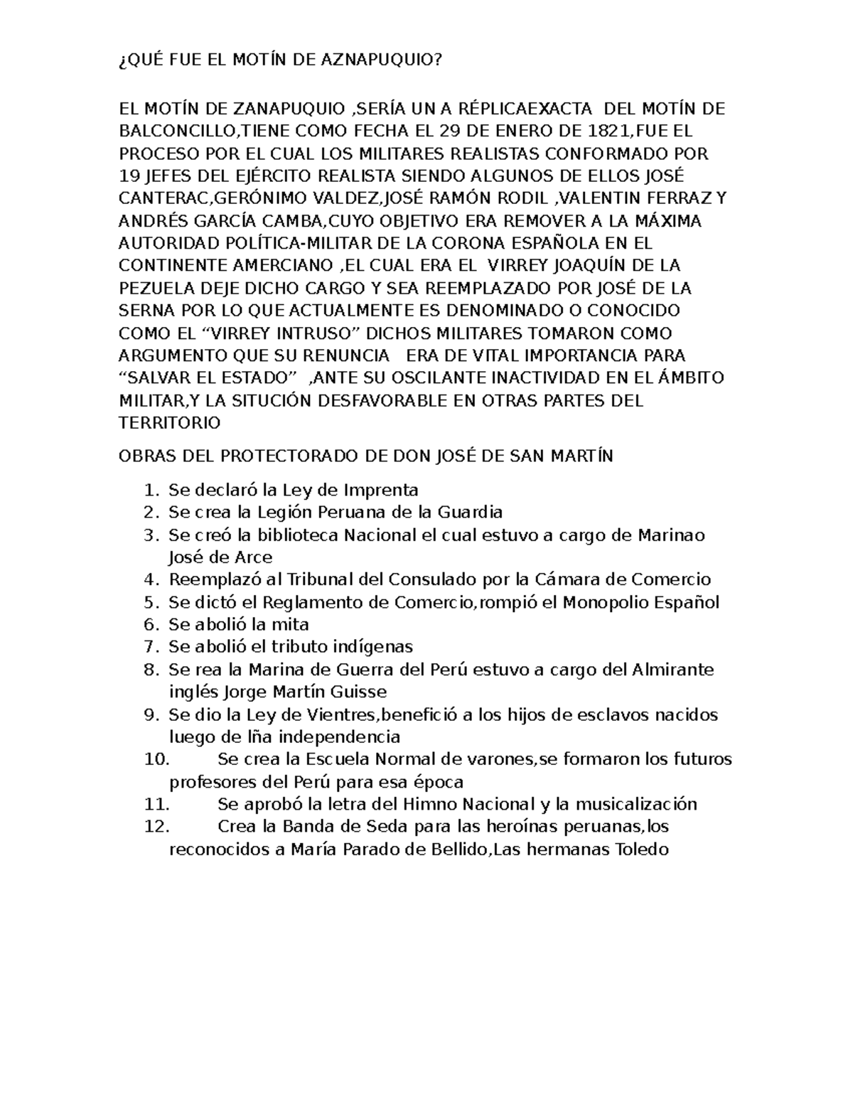 motin de aznapuquio ¿QUÉ FUE EL MOTÍN DE AZNAPUQUIO? EL MOTÍN DE