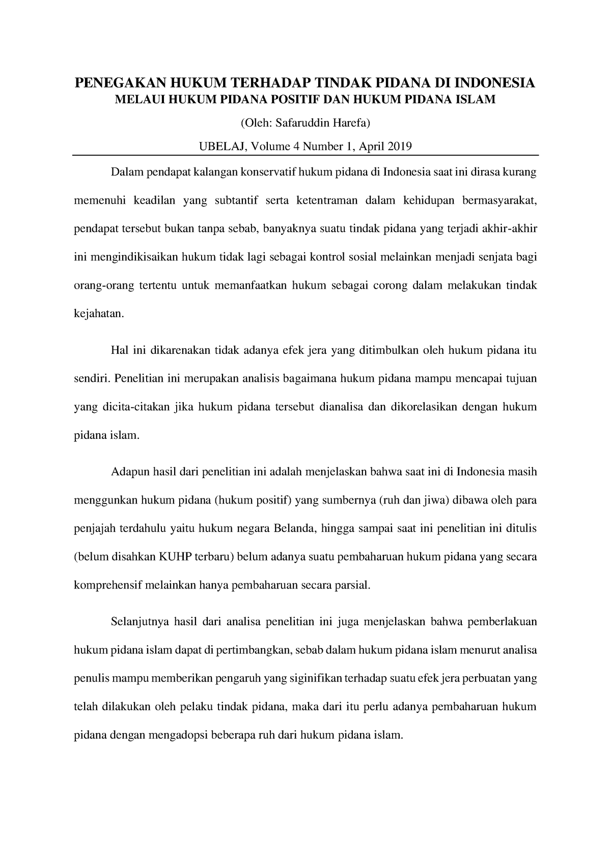 Penegakan Hukum Terhadap Tindak Pidana DI Indonesia Melaui Hukum Pidana ...