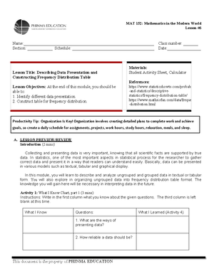 Sets module and worrksheet - PART 1 MODULE 2 SET OPERATIONS, VENN ...