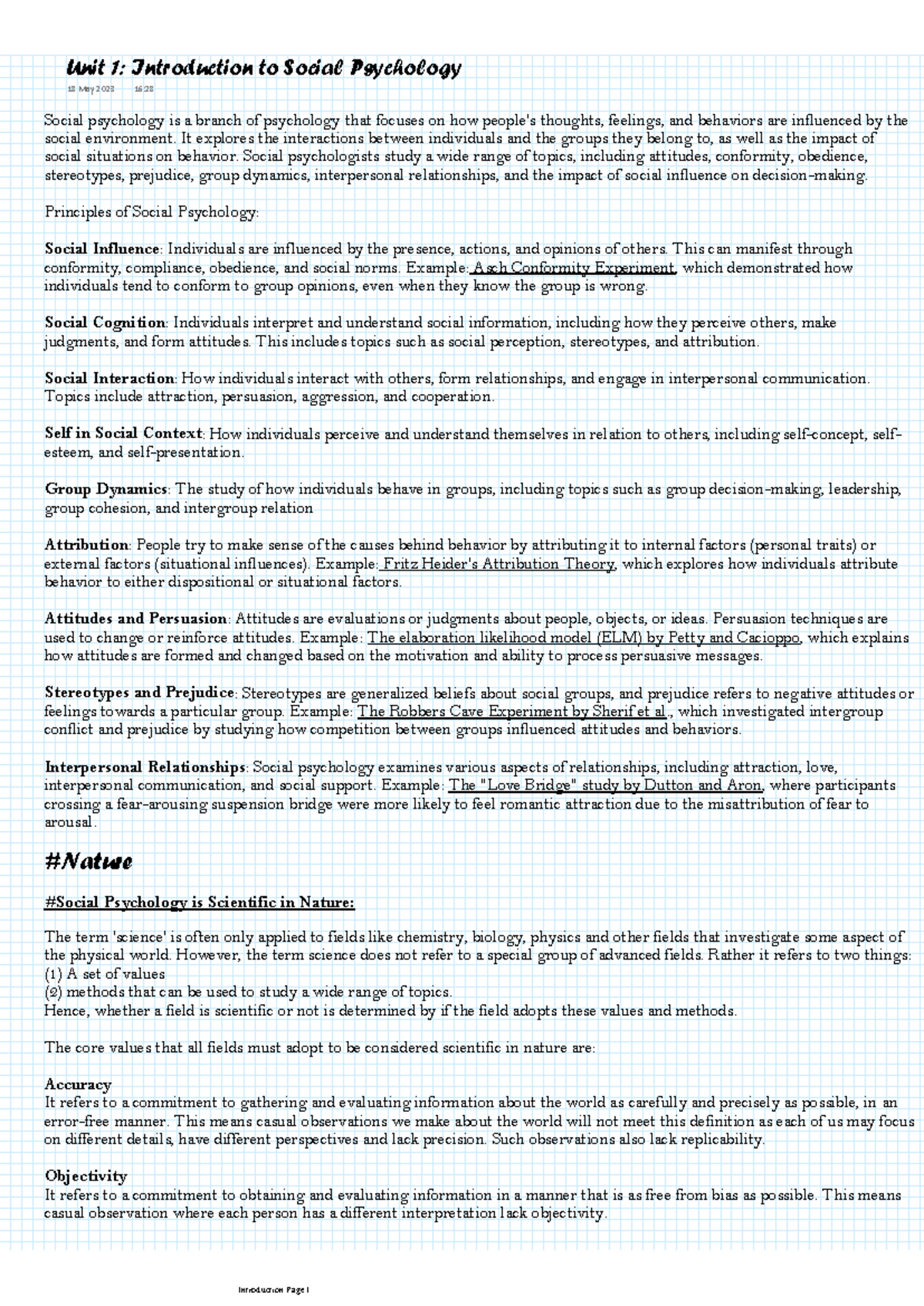 Introduction to Social Psychology Notes - Social psychology is a branch ...