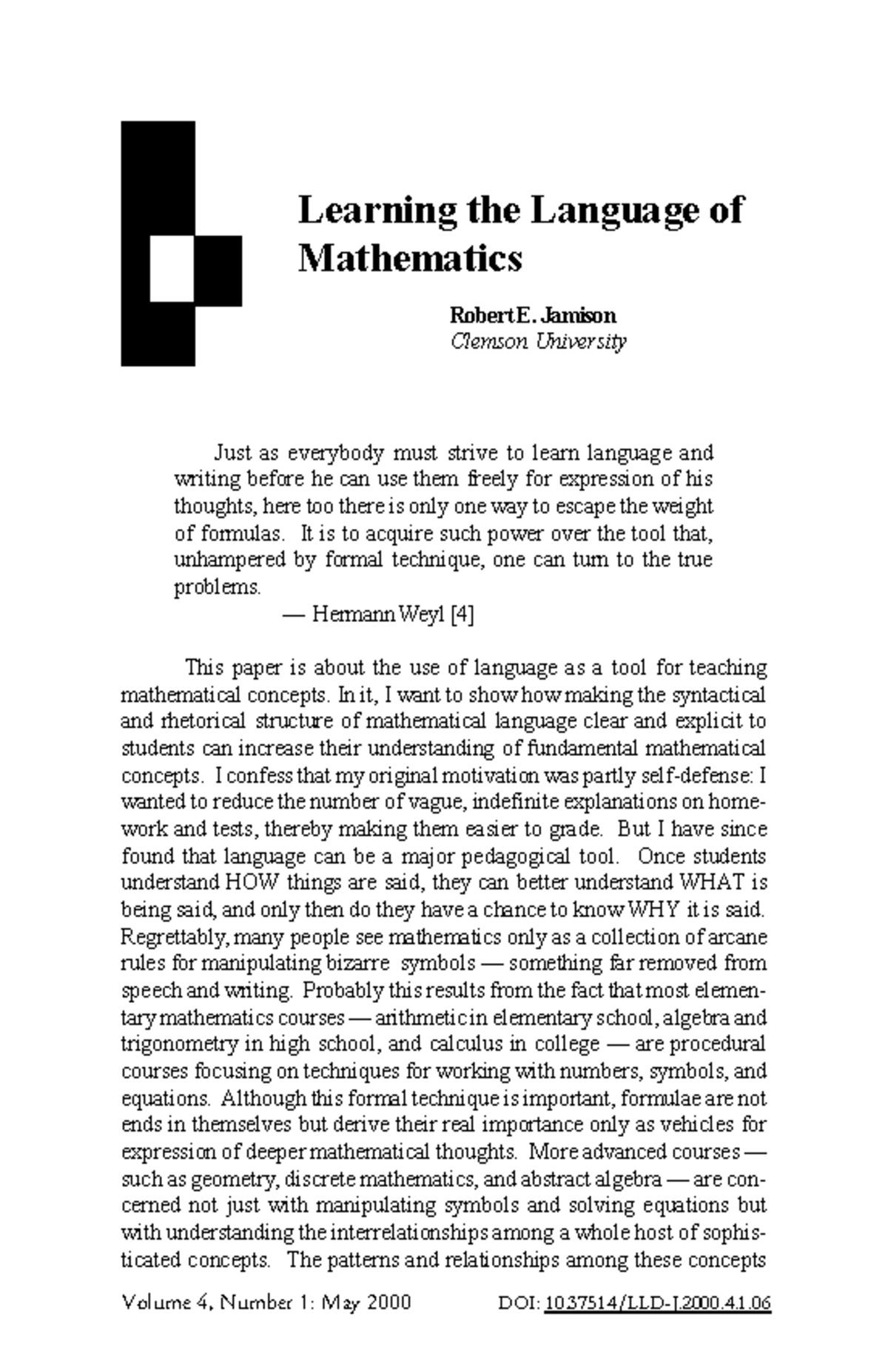 Jamison - Quantitative - Learning the Language of Mathematics 45 Just ...