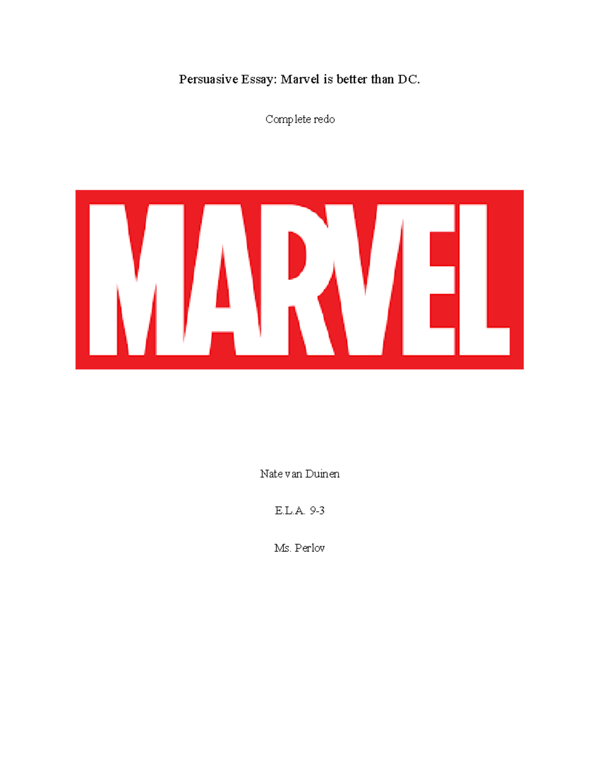 marvel vs dc argument essay