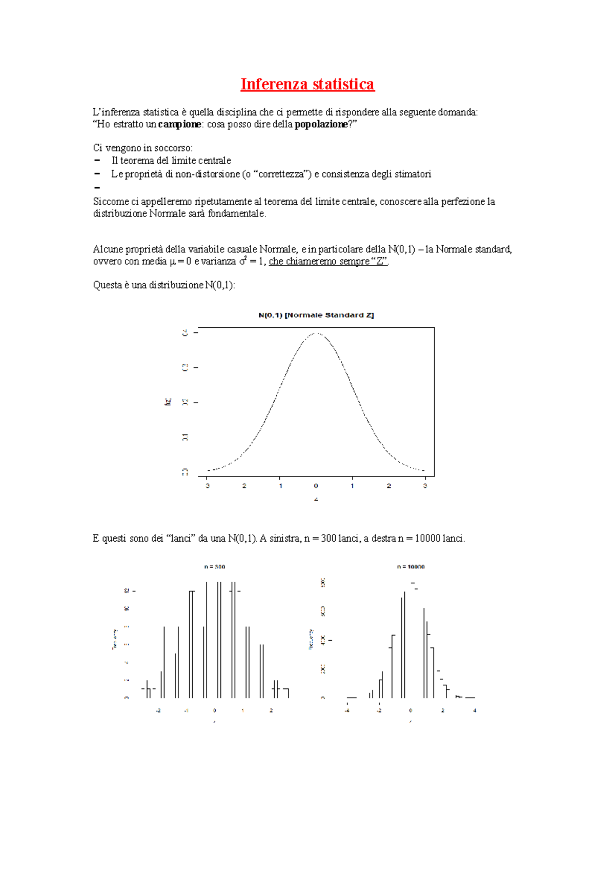 Riassunto Sull'Inferenza Statistica Terza Parte - Inferenza Statistica ...