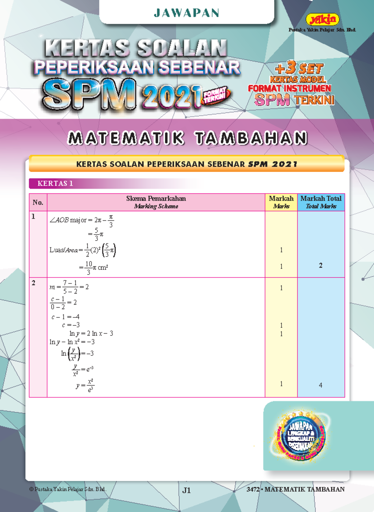 Mt Jwp - Good - © Pustaka Yakin Pelajar Sdn. Bhd. J1 3472 • Matematik 