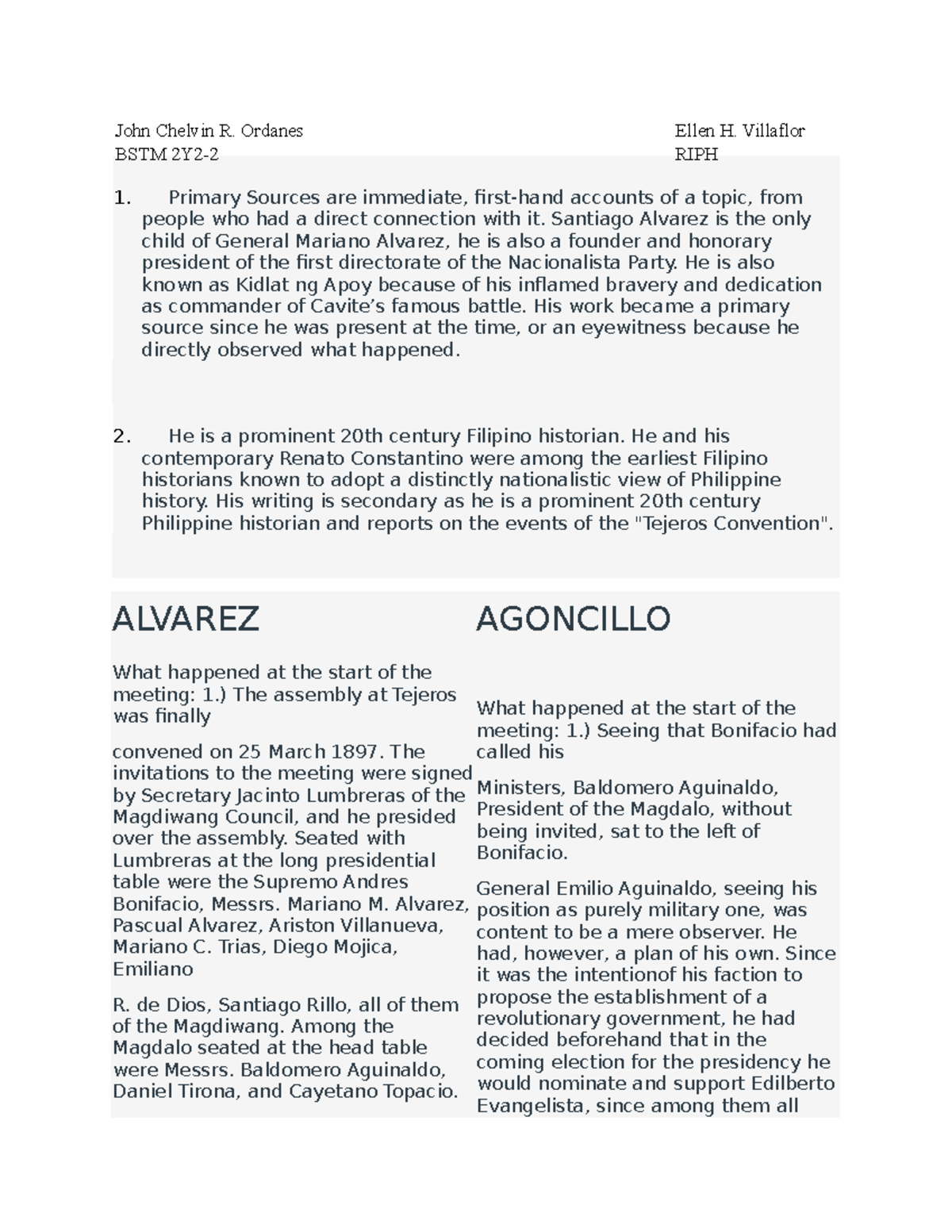 Ordanes, John Chelvin R - Primary Sources are immediate, first-hand ...